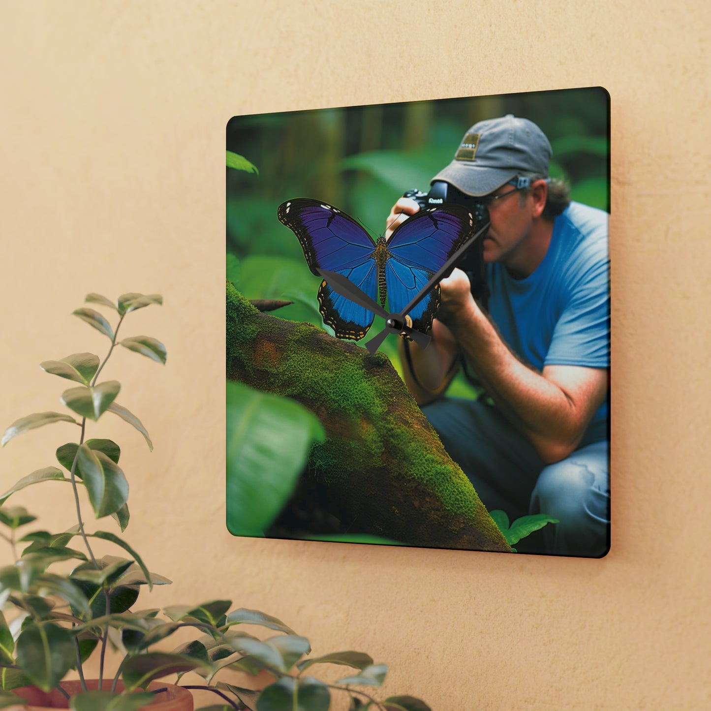 Acrylic Wall Clock Jungle Butterfly 4