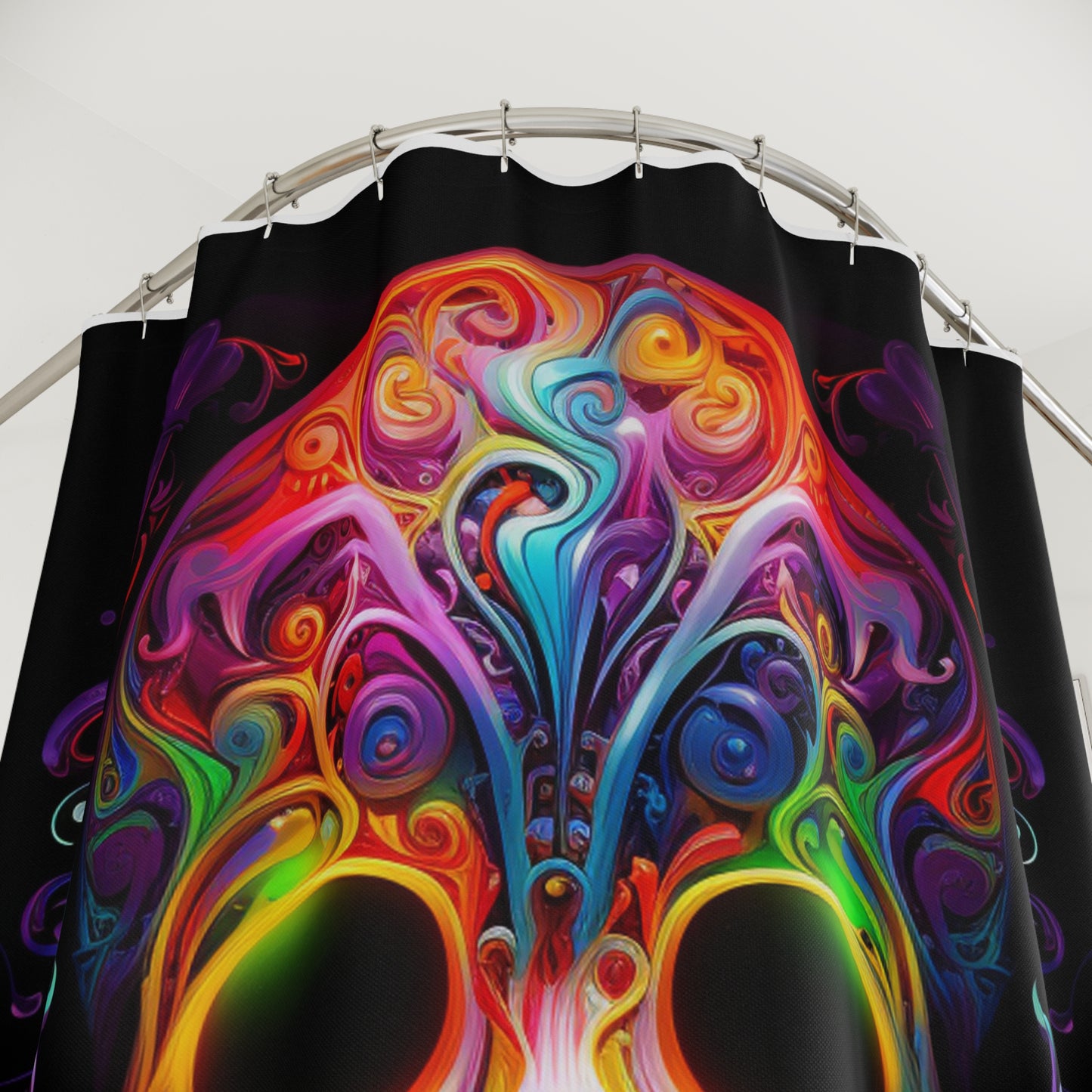 Polyester Shower Curtain Macro Skull Color 2