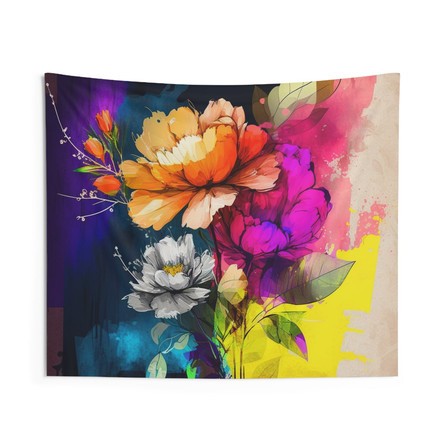 Indoor Wall Tapestries Bright Spring Flowers 4