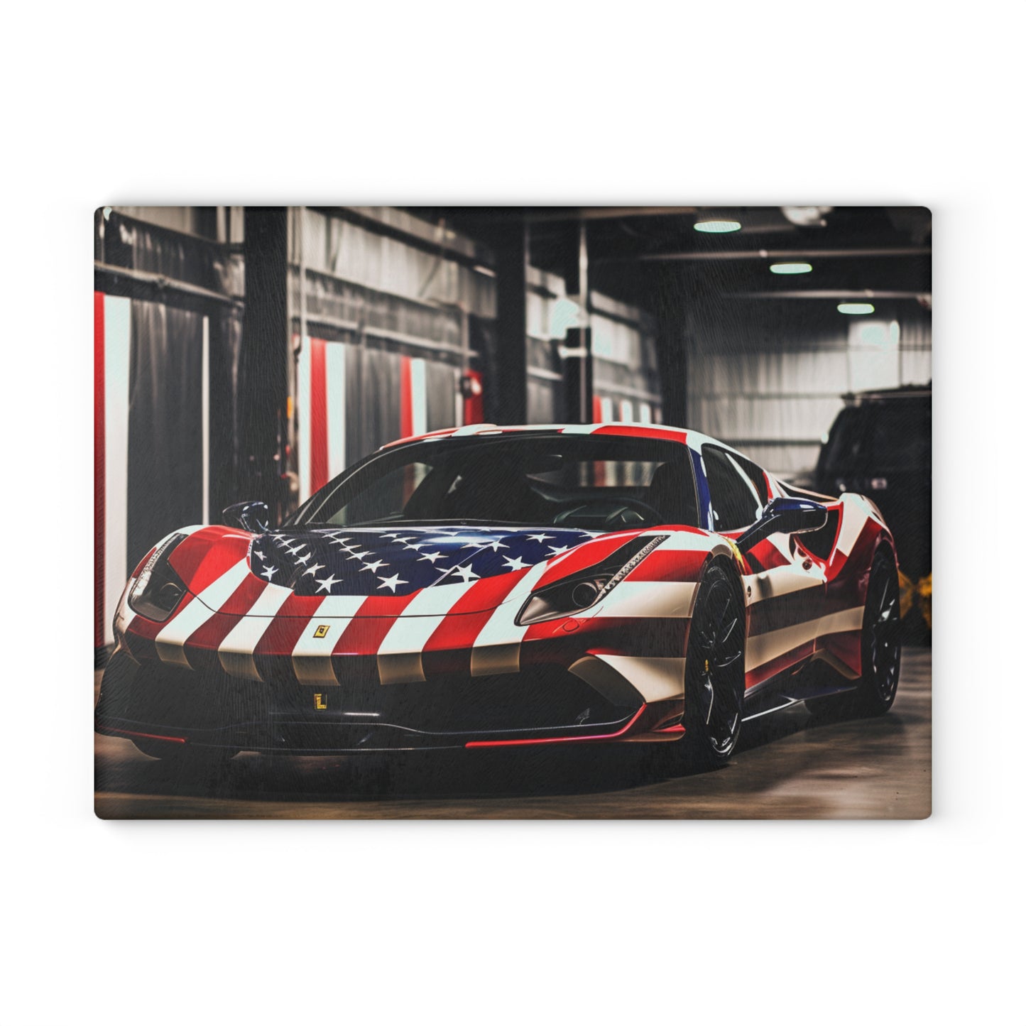 Glass Cutting Board American Flag Farrari 3