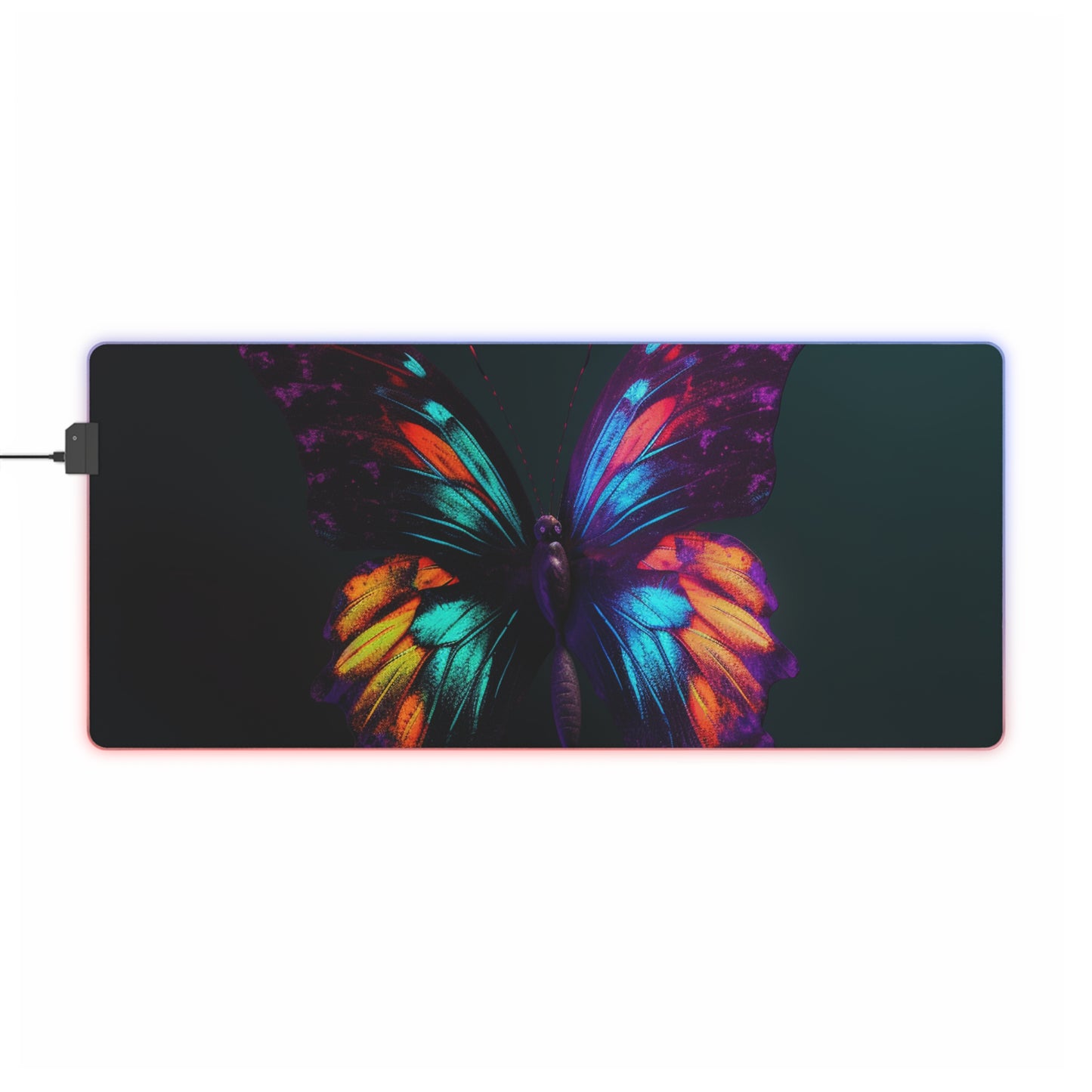 LED Gaming Mouse Pad Hyper Colorful Butterfly Purple 1