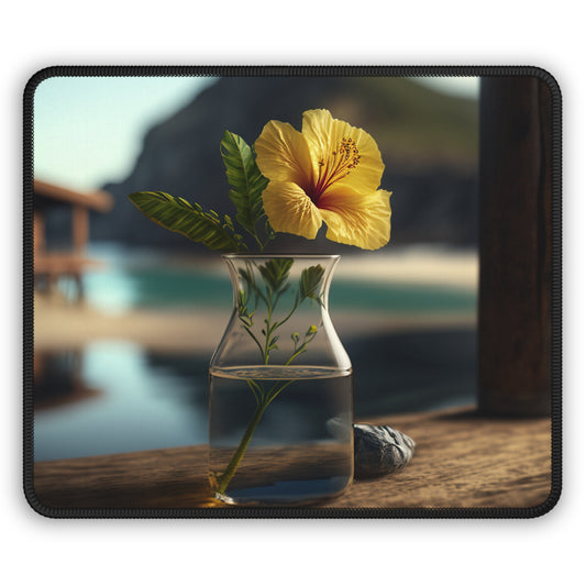 Gaming Mouse Pad  Yellow Hibiscus Wood 4