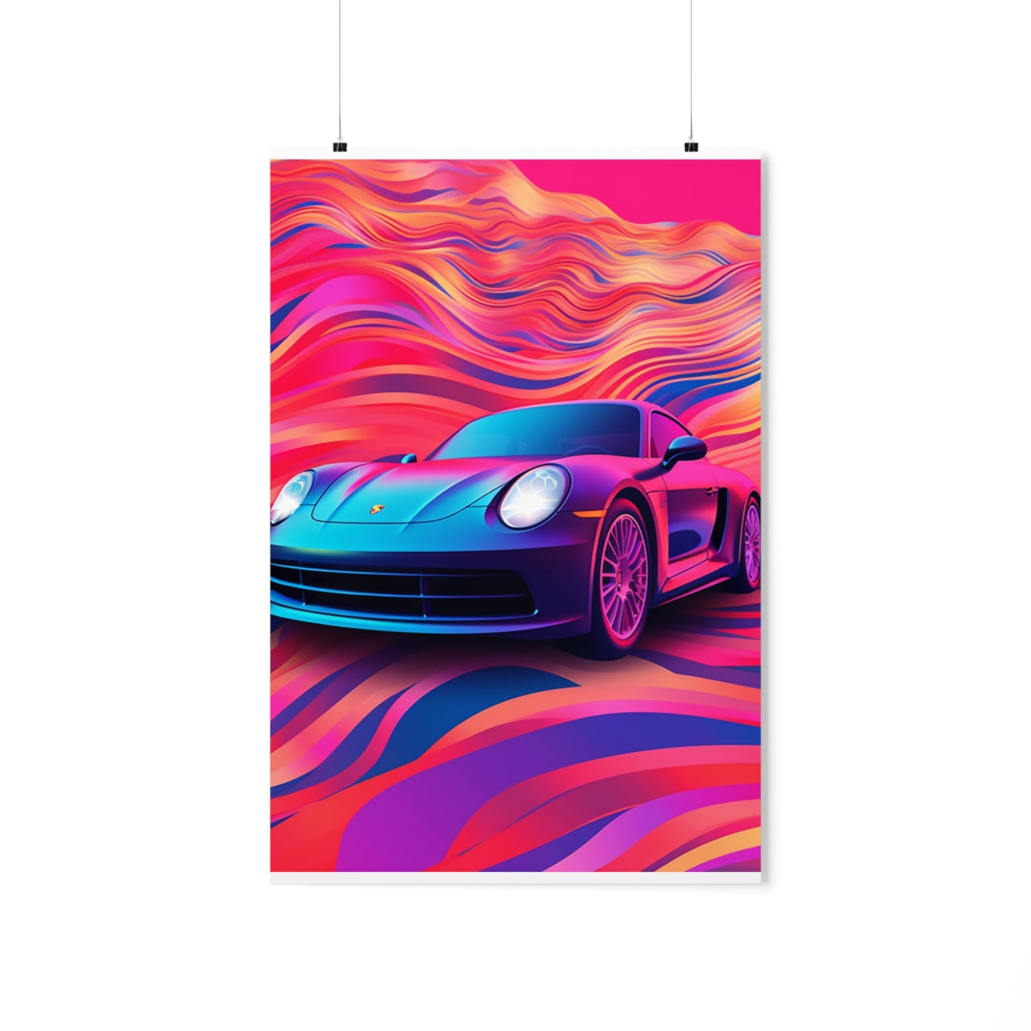 Premium Matte Vertical Posters Porsche Water Fusion 3