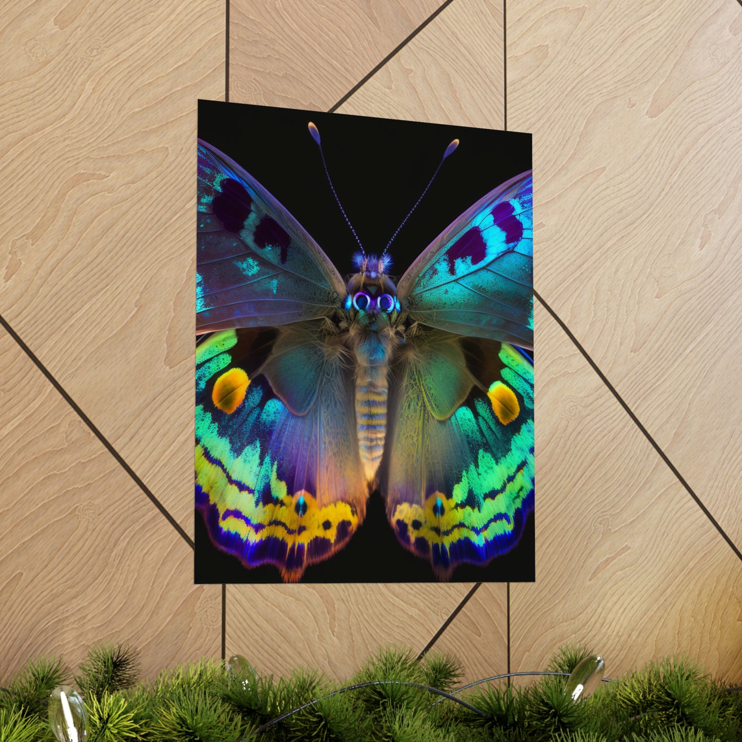 Premium Matte Vertical Posters Neon Hue Butterfly 4