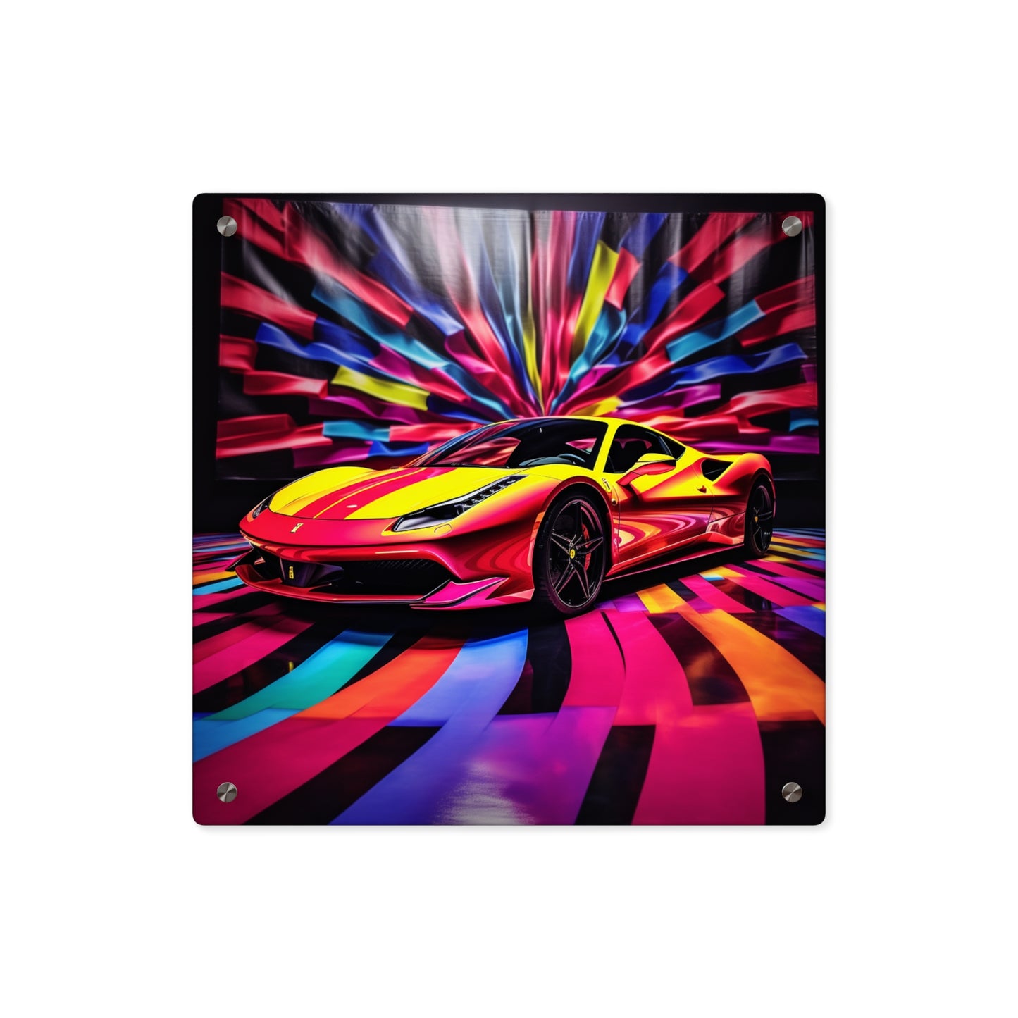 Acrylic Wall Art Panels Macro Flag Ferrari 3