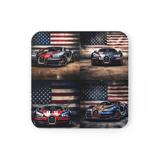 Corkwood Coaster Set Bugatti American Flag 5