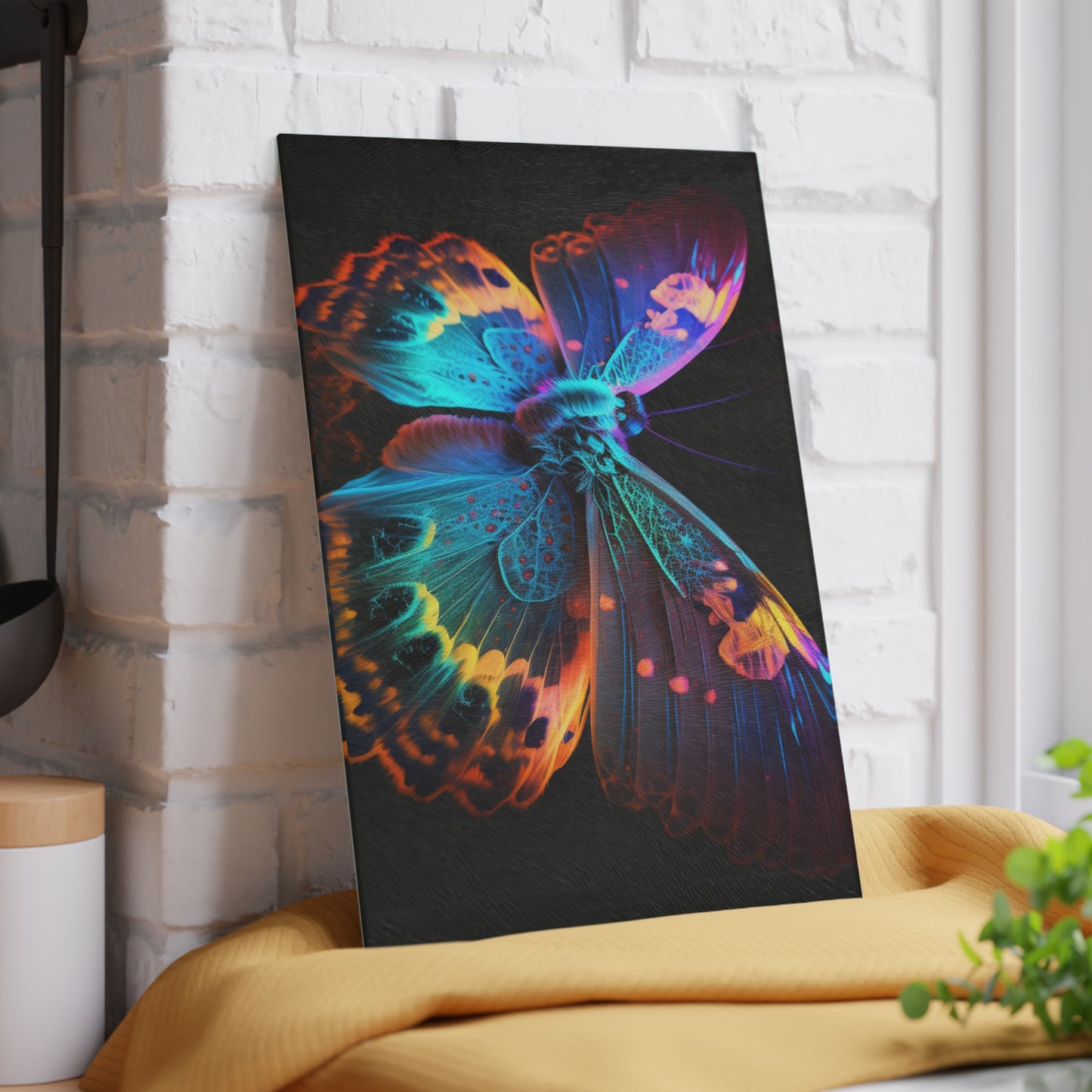 Glass Cutting Board Raw Hyper Color Butterfly 4