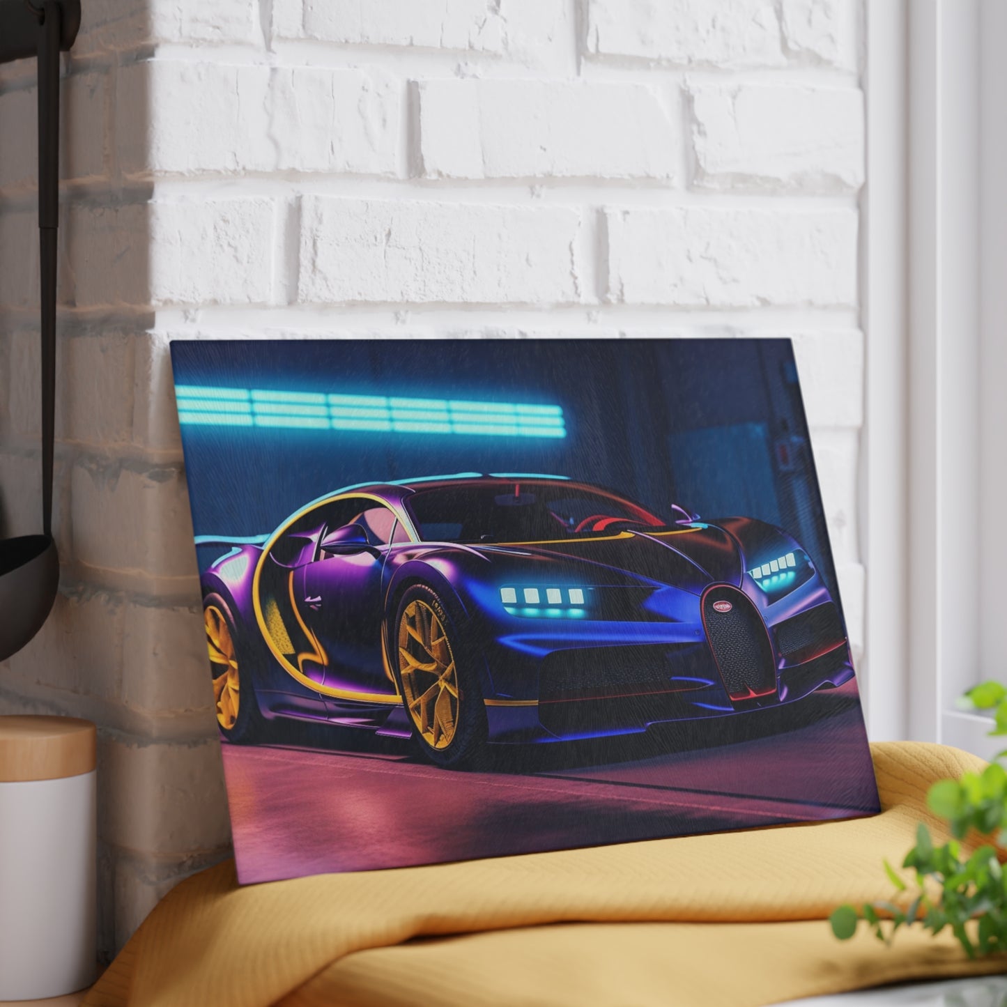 Glass Cutting Board Hyper Bugatti Neon Chiron 4