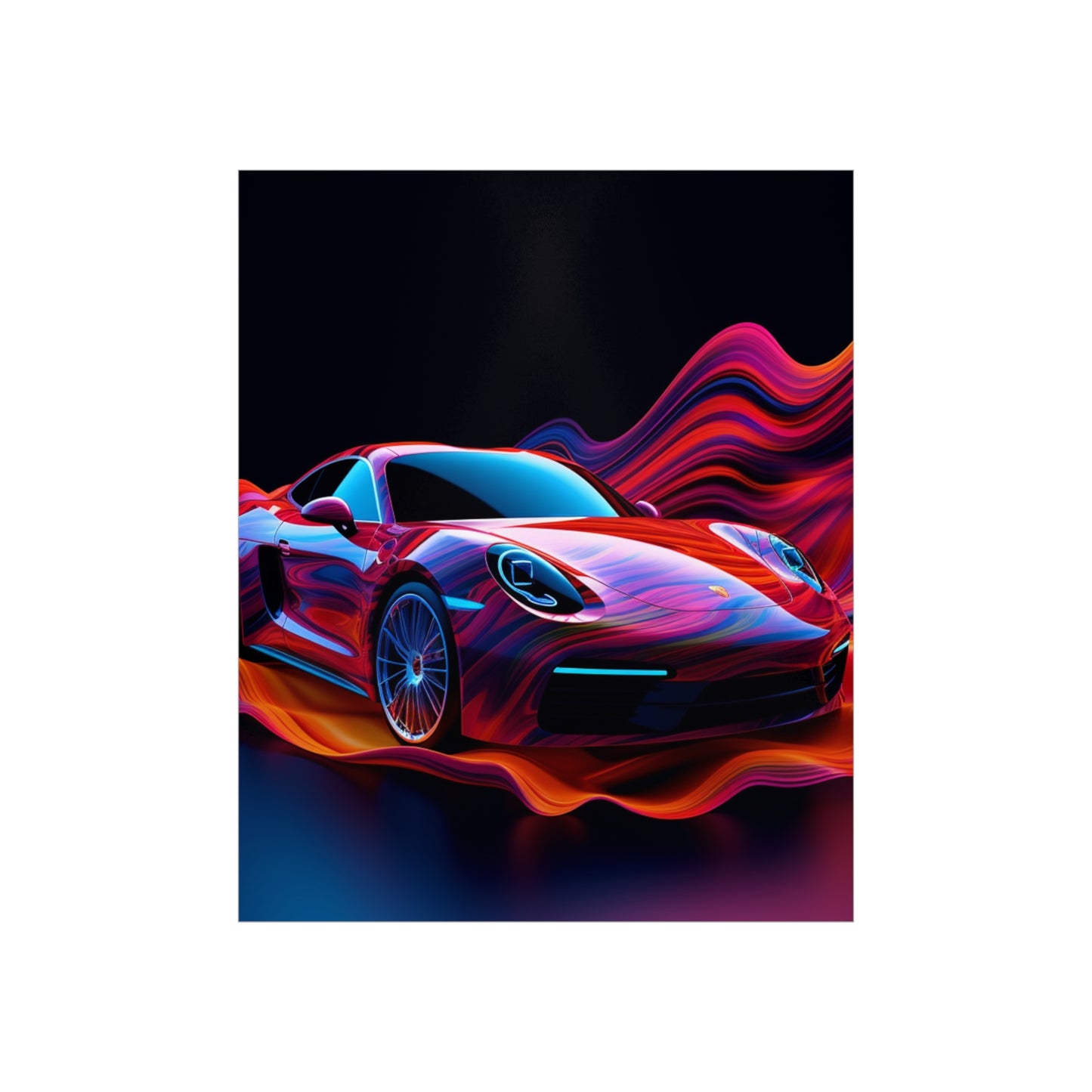 Premium Matte Vertical Posters Porsche Water Fusion 4