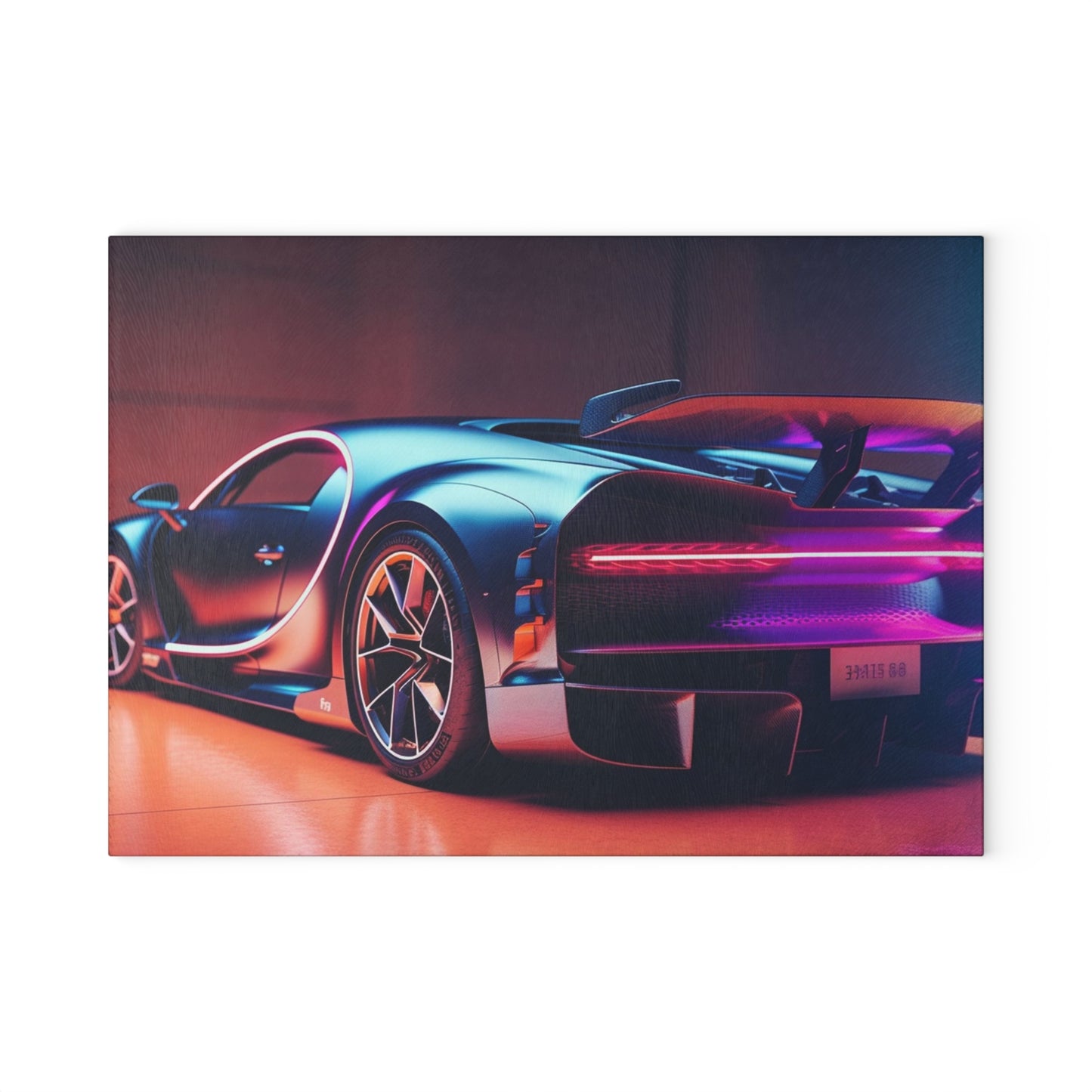 Glass Cutting Board Hyper Bugatti Neon Chiron 2