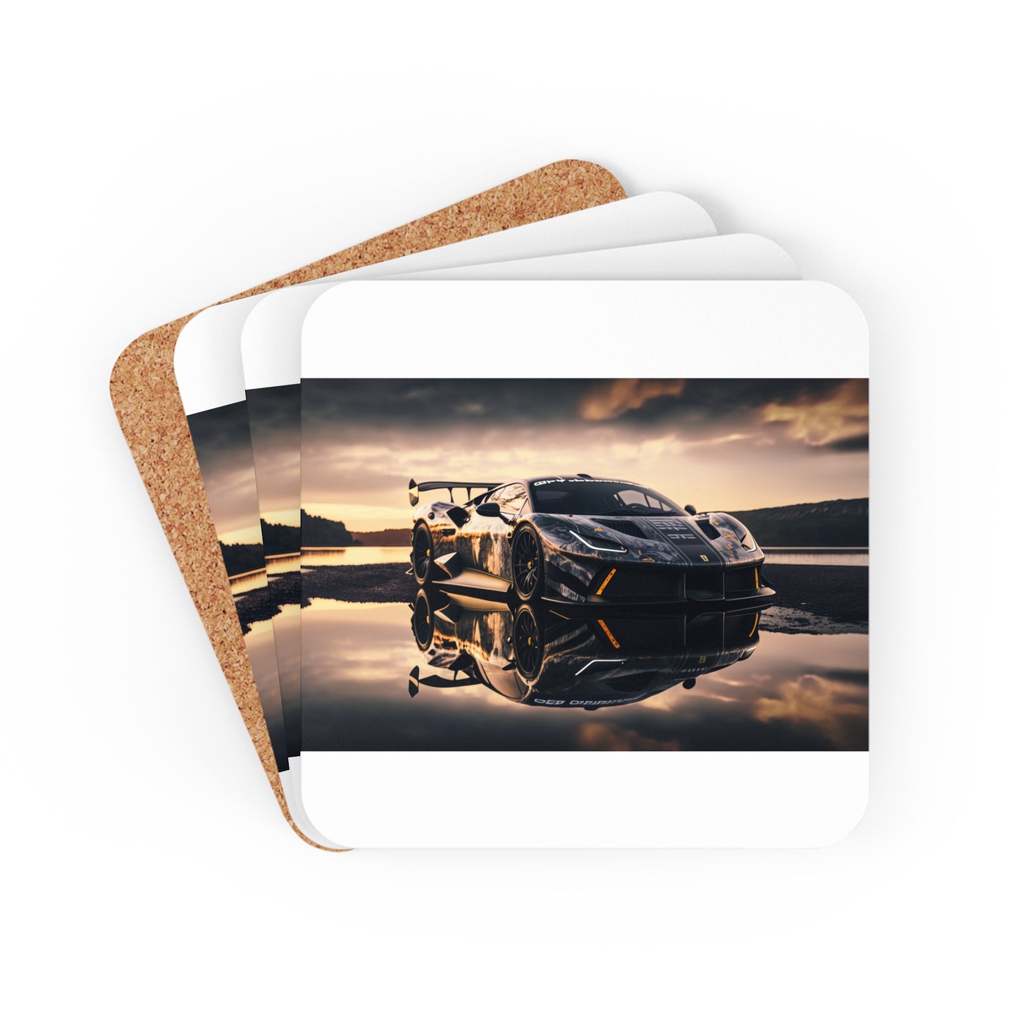 Corkwood Coaster Set Ferrari Lake 2