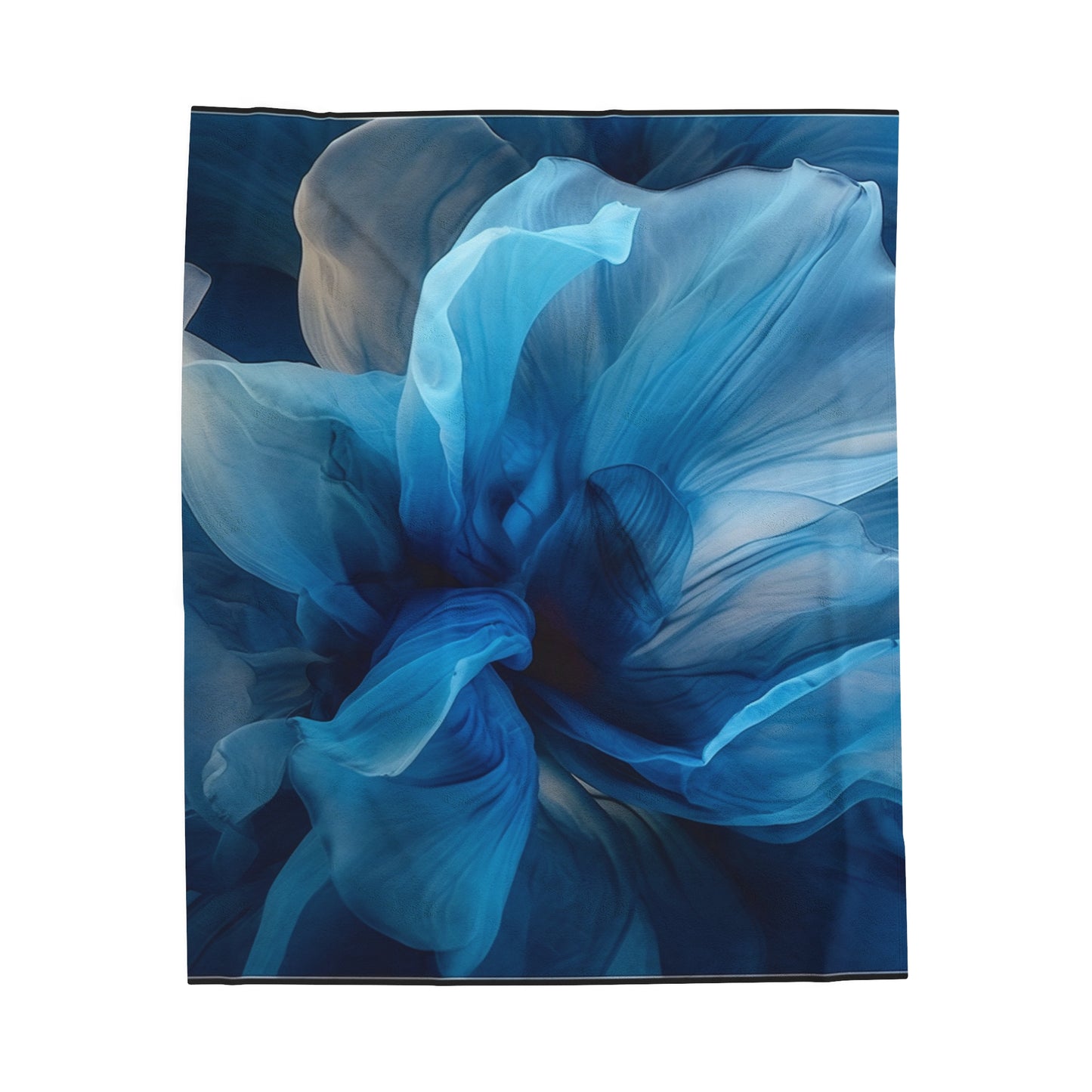 Velveteen Plush Blanket Blue Tluip Abstract 2