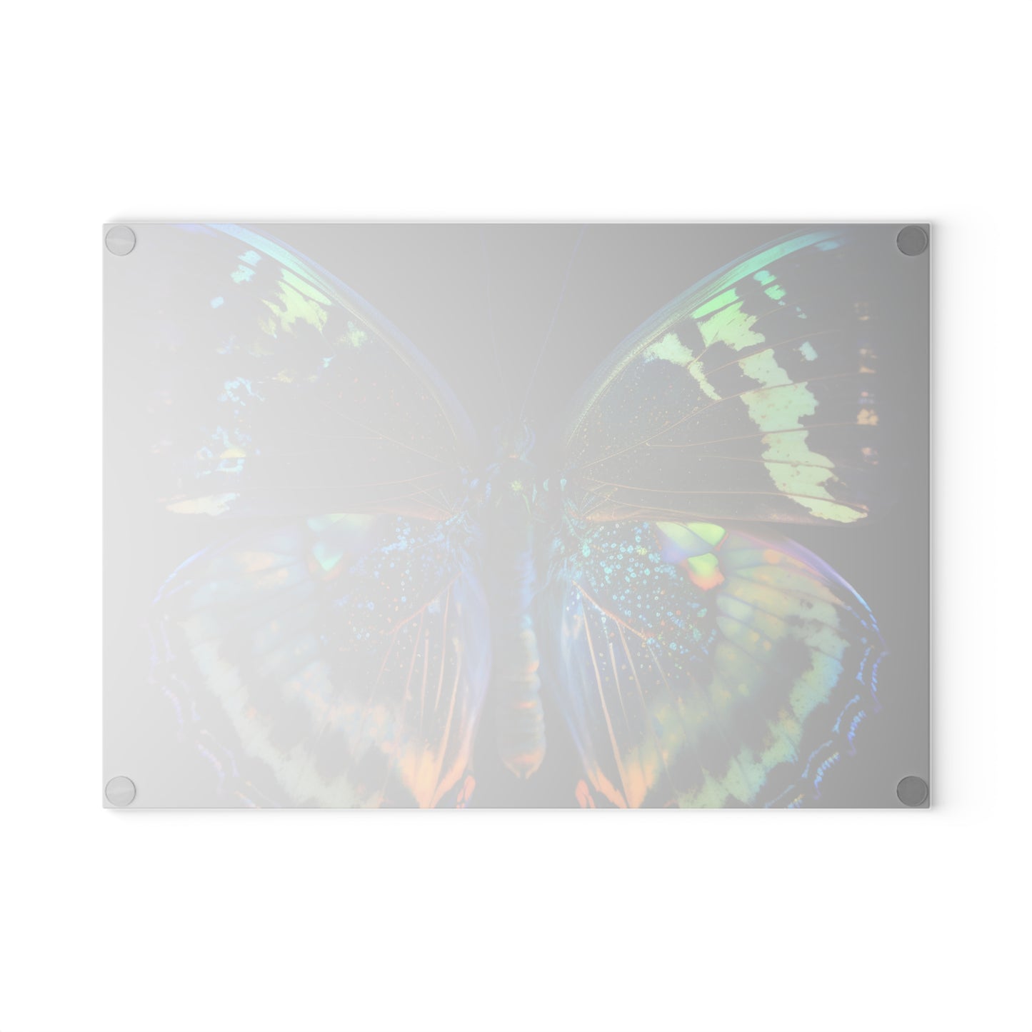 Glass Cutting Board Neon Butterfly Flair 4