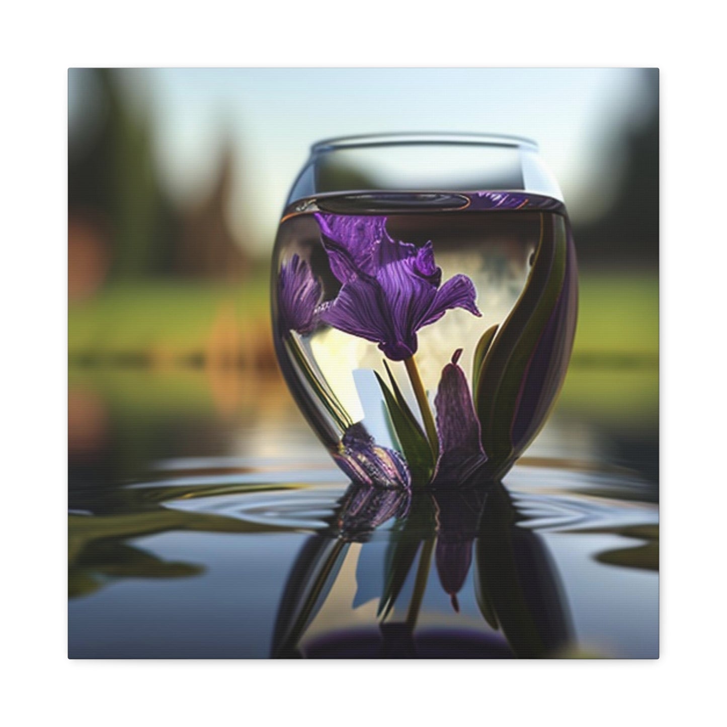 Canvas Gallery Wraps Purple Iris in a vase 3