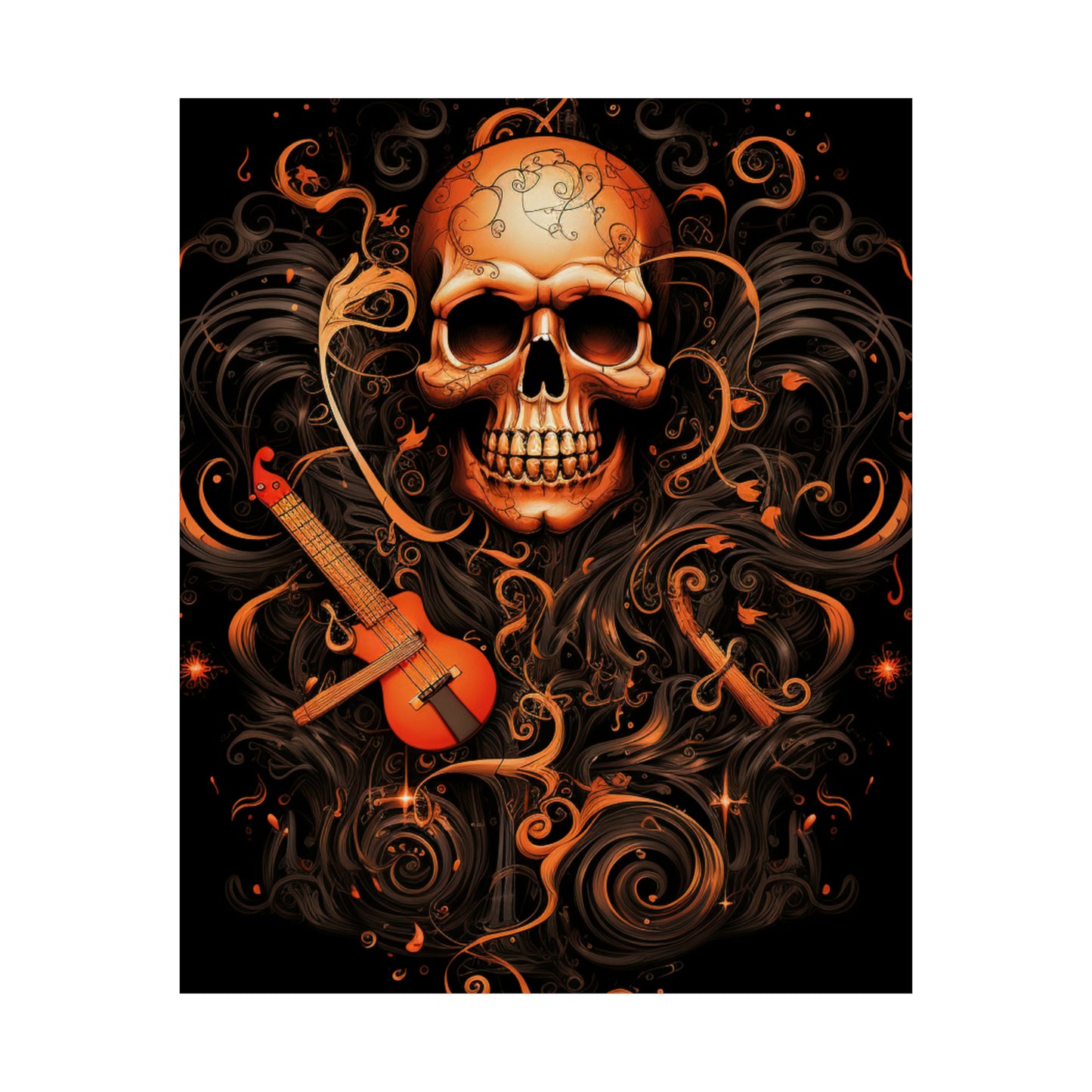 Premium Matte Vertical Posters Skull Treble Clef 4