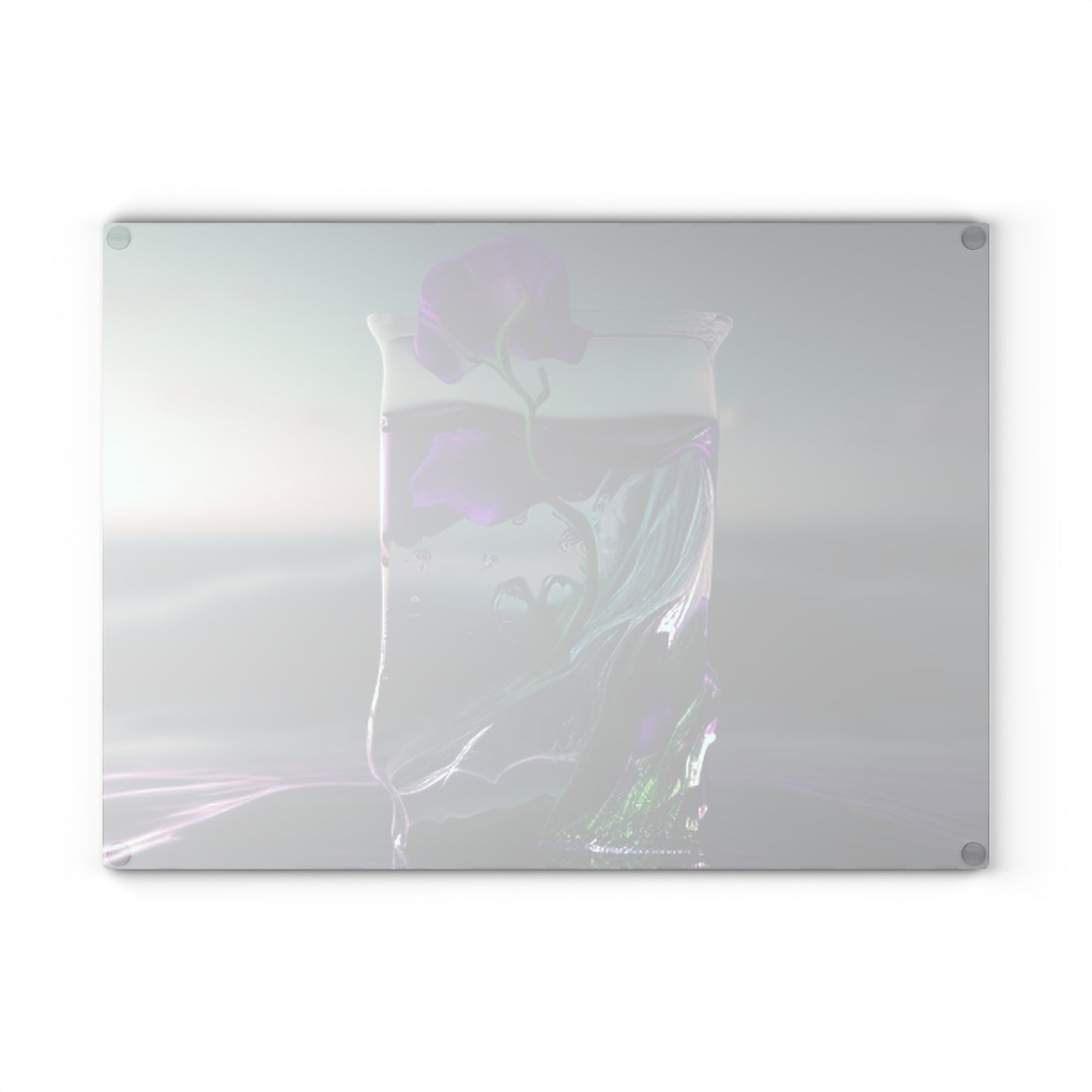 Glass Cutting Board Purple Sweet pea in a vase 3