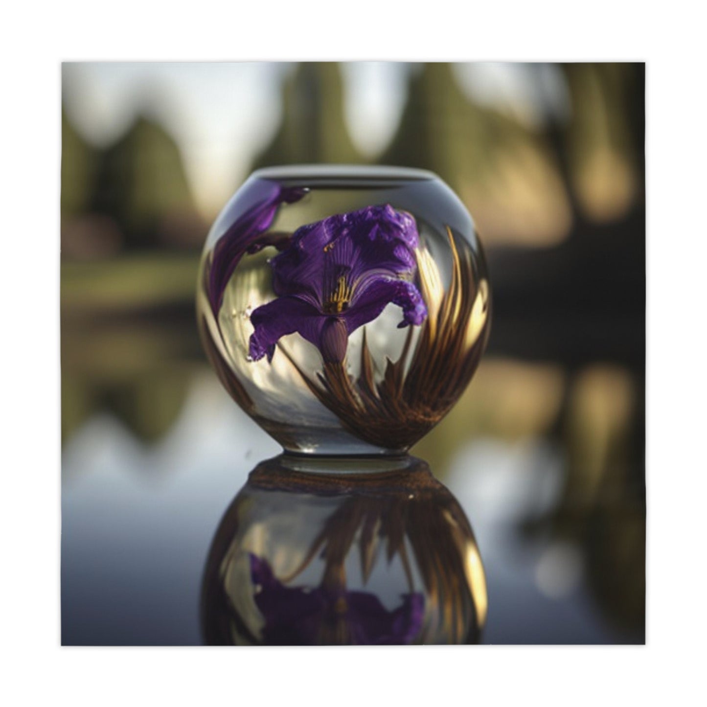 Tablecloth Purple Iris in a vase 2