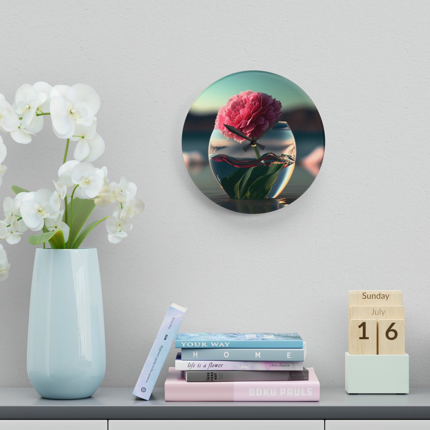 Acrylic Wall Clock Carnation 2