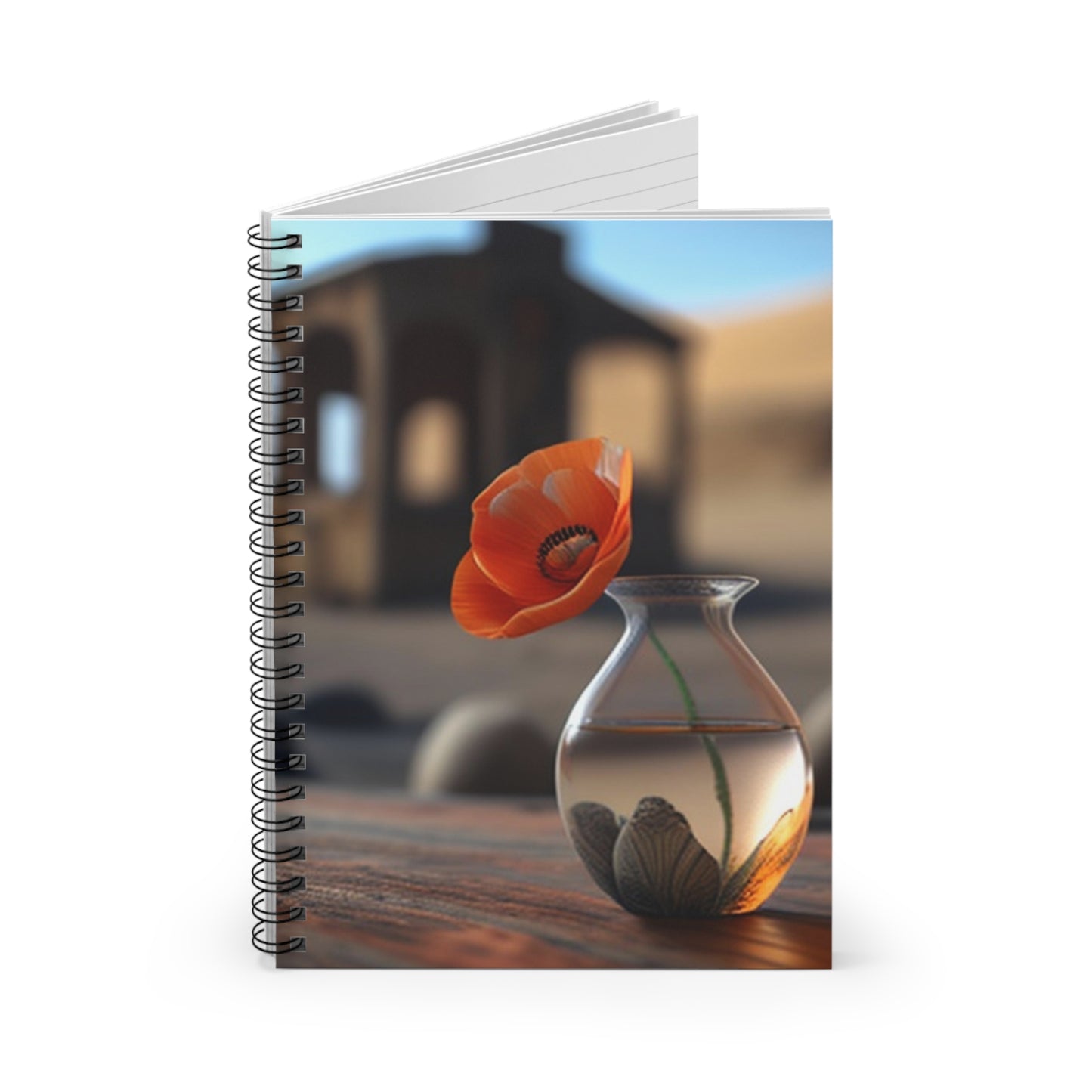 Spiral Notebook - Ruled Line Poppy in a Glass Vase 1