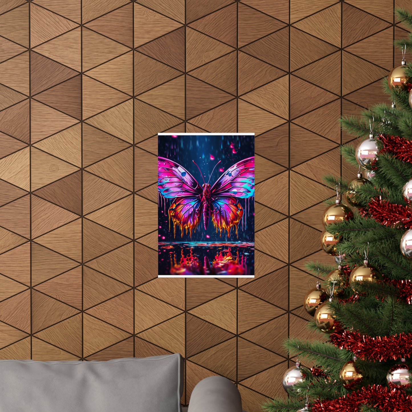 Premium Matte Vertical Posters Pink Butterfly Flair 2