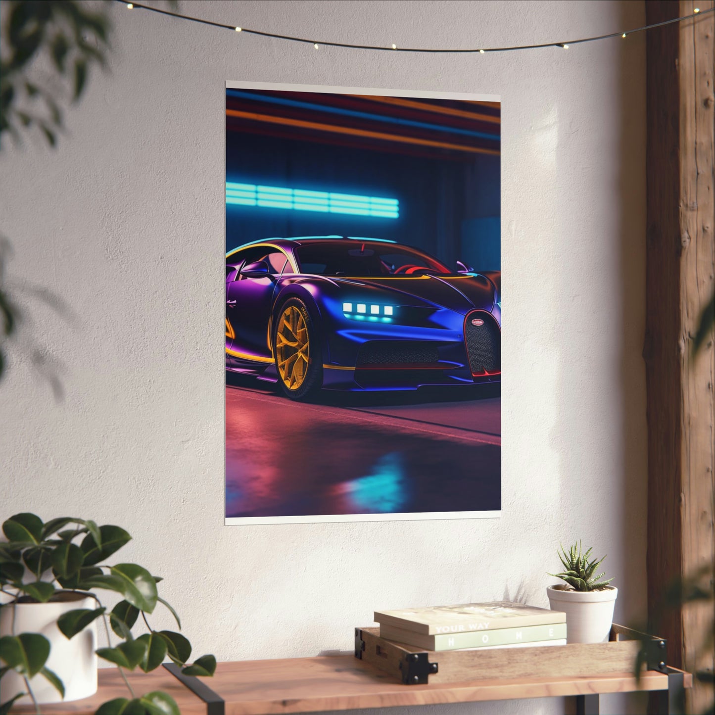 Premium Matte Vertical Posters Hyper Bugatti Neon Chiron 4