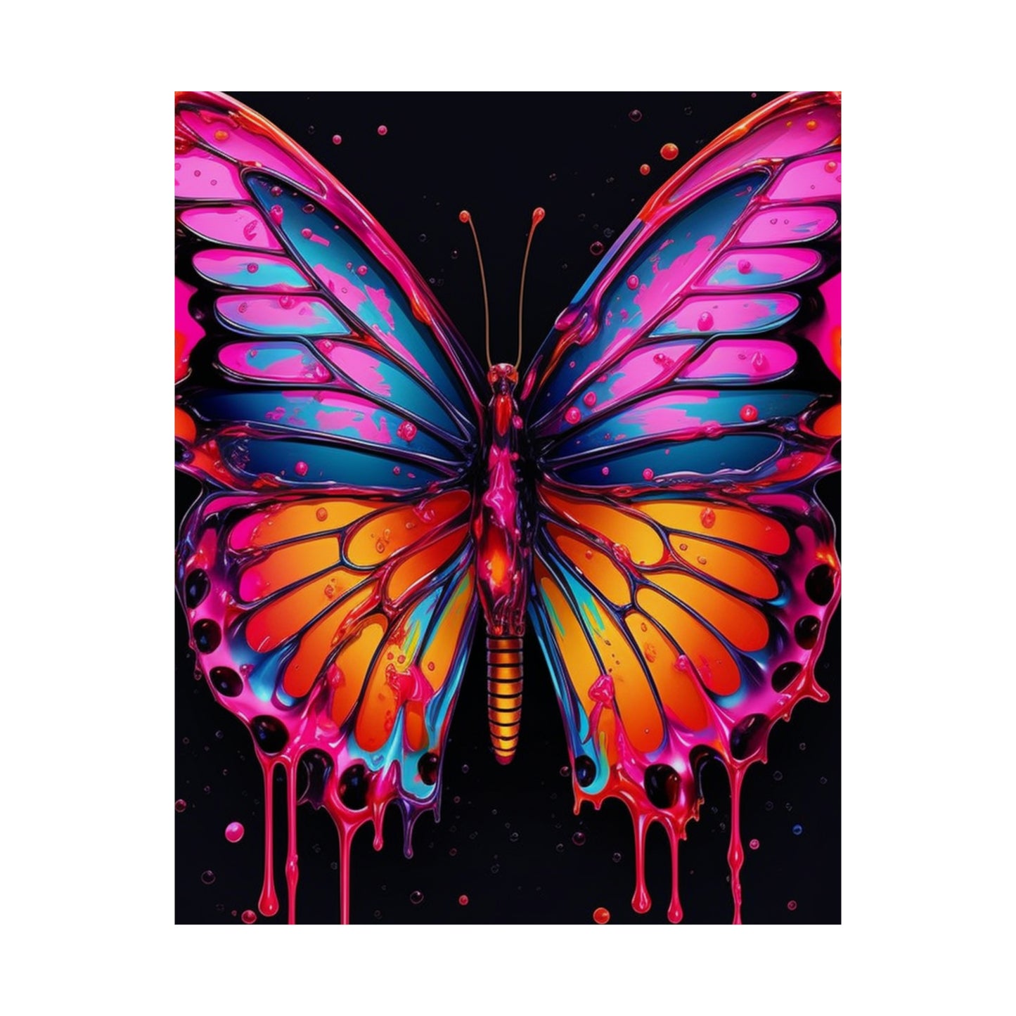 Premium Matte Vertical Posters Pink Butterfly Flair 1