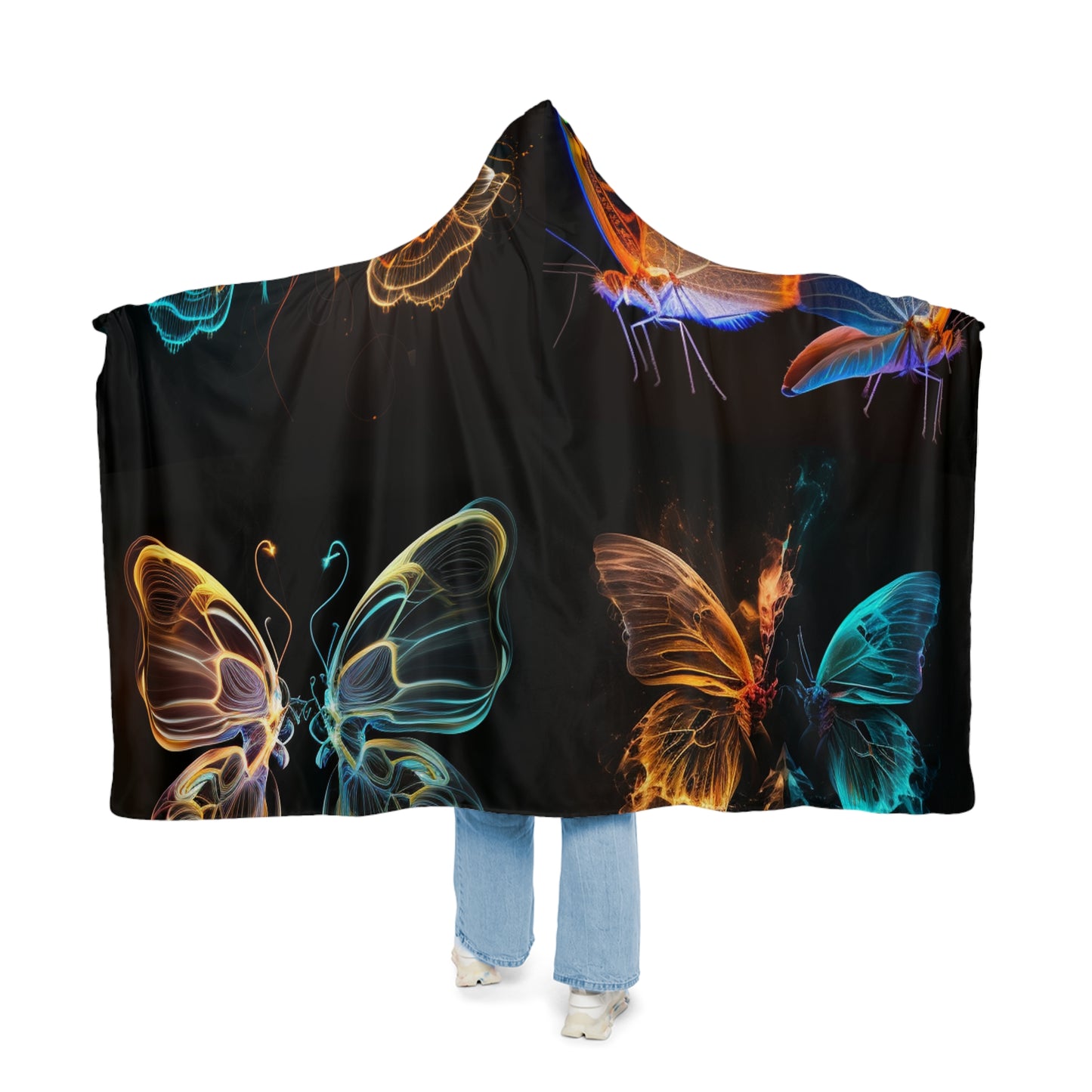 Snuggle Hooded Blanket Neon Glo Butterfly 5