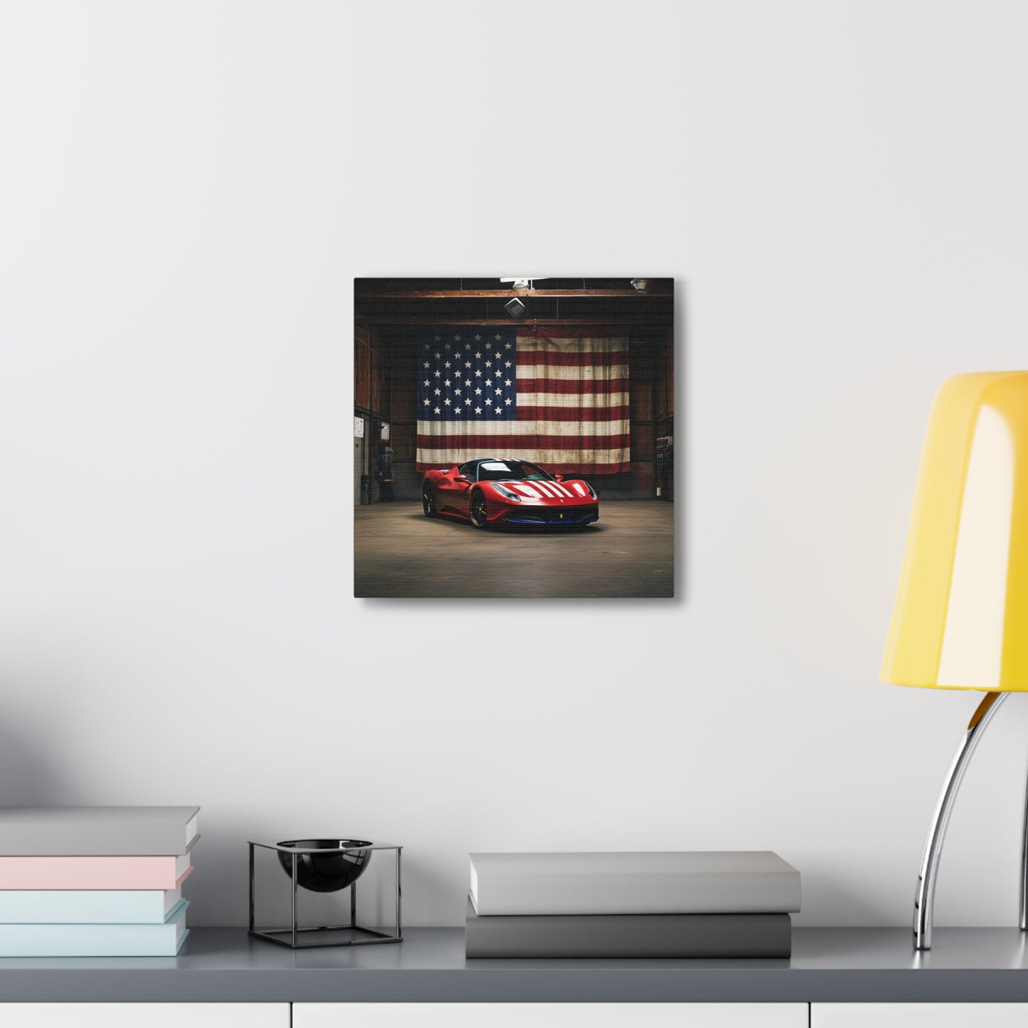 Canvas Gallery Wraps American Flag Farrari 4