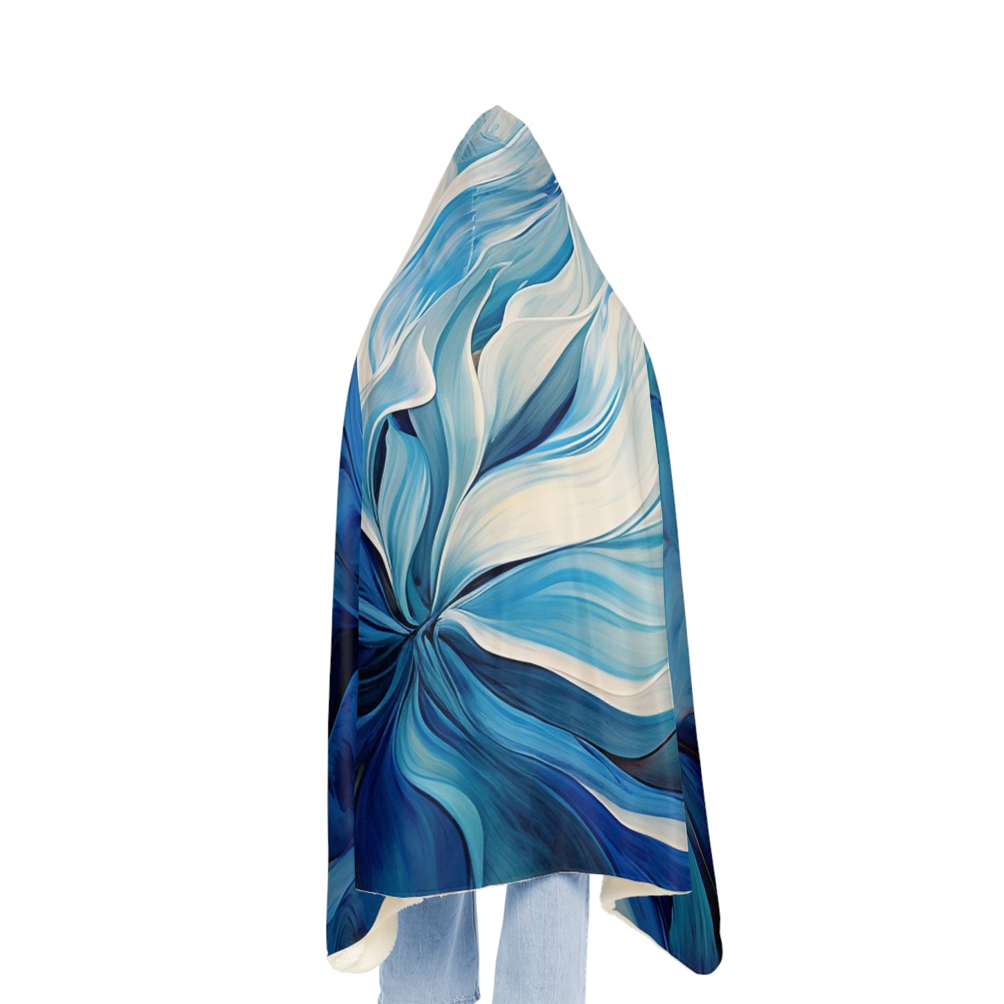 Snuggle Hooded Blanket Blue Tluip Abstract 1