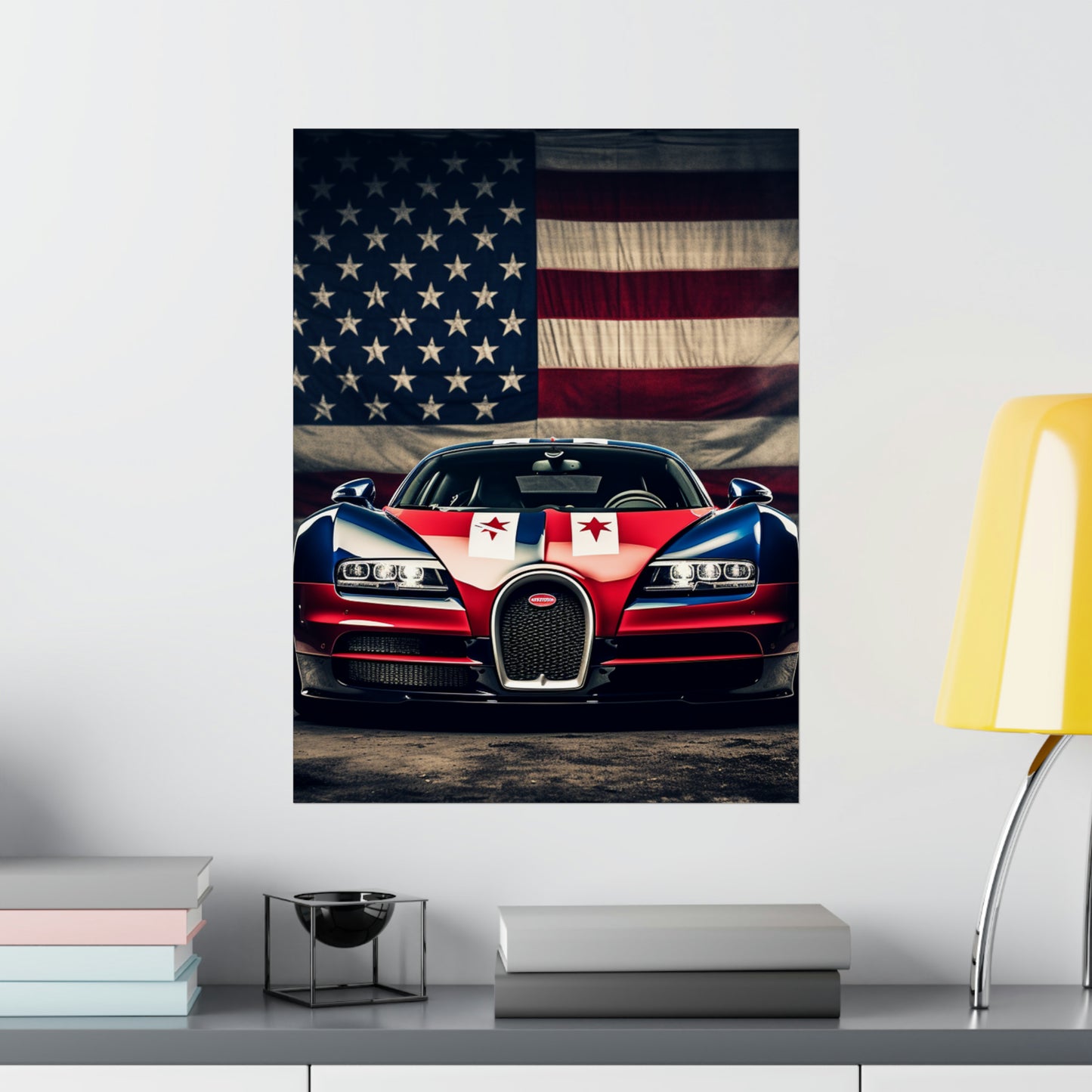 Premium Matte Vertical Posters Bugatti American Flag 3