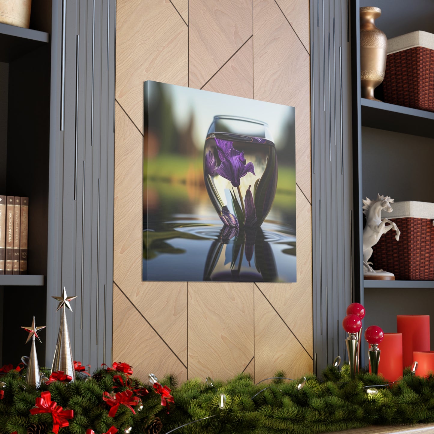 Canvas Gallery Wraps Purple Iris in a vase 3