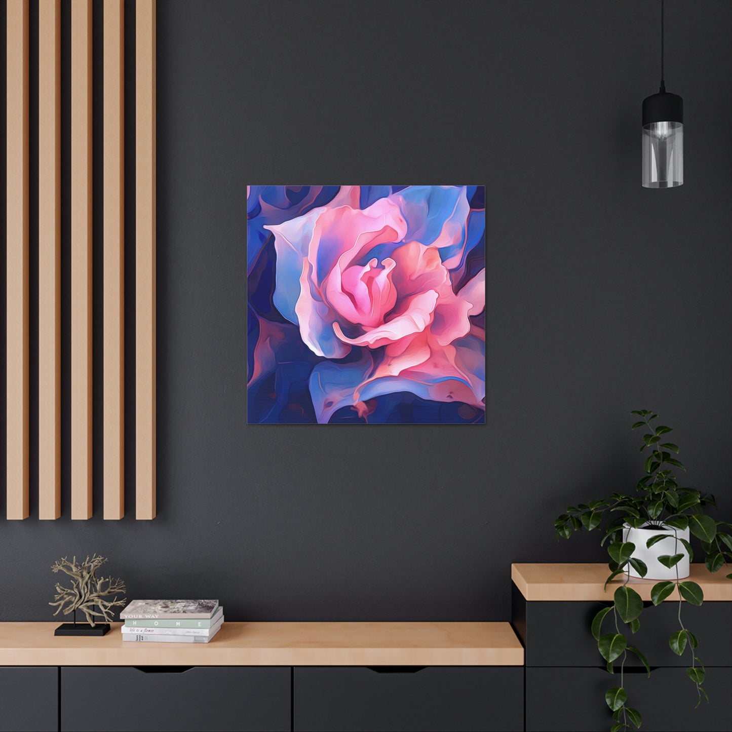 Canvas Gallery Wraps Pink & Blue Tulip Rose 1