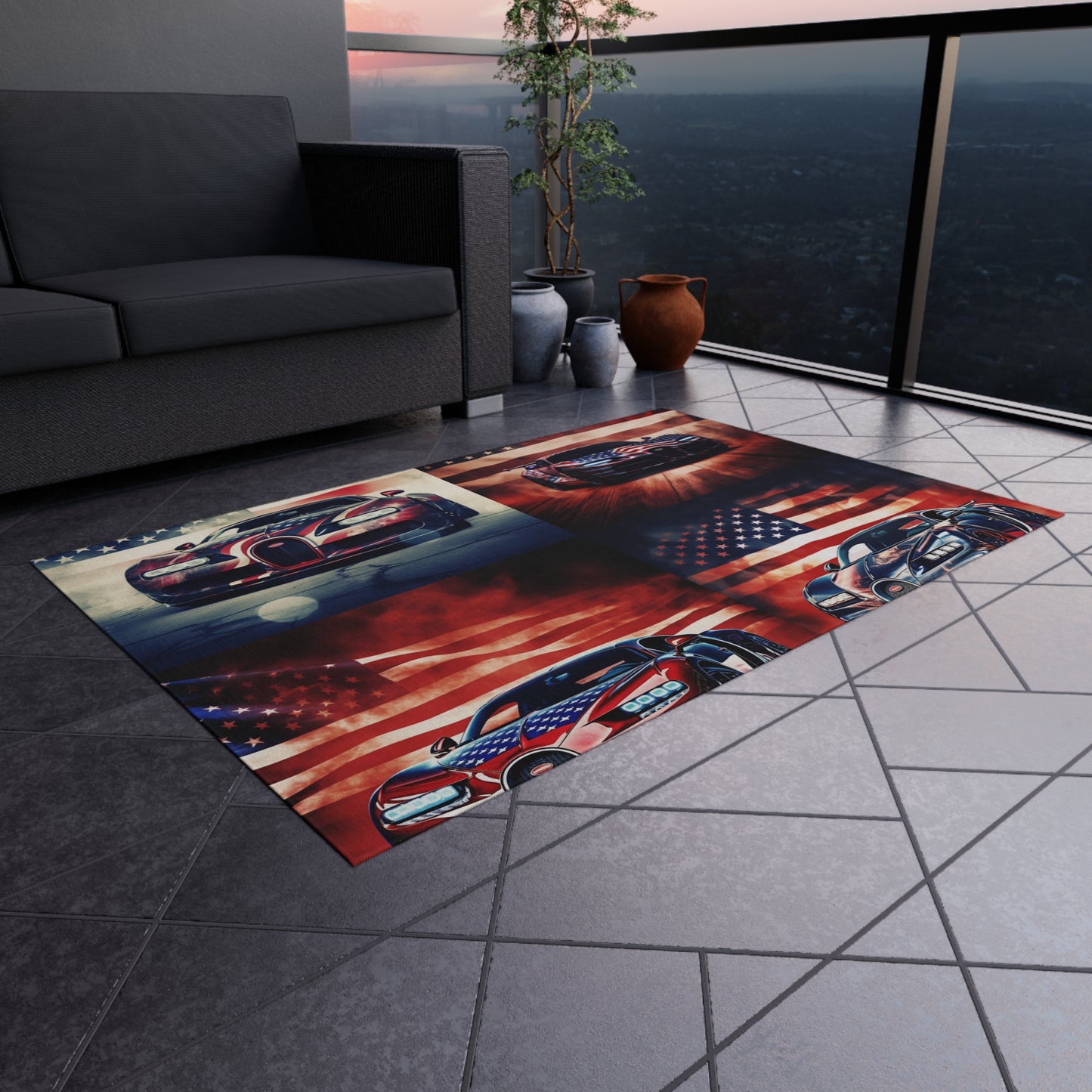 Outdoor Rug  Abstract American Flag Background Bugatti 5