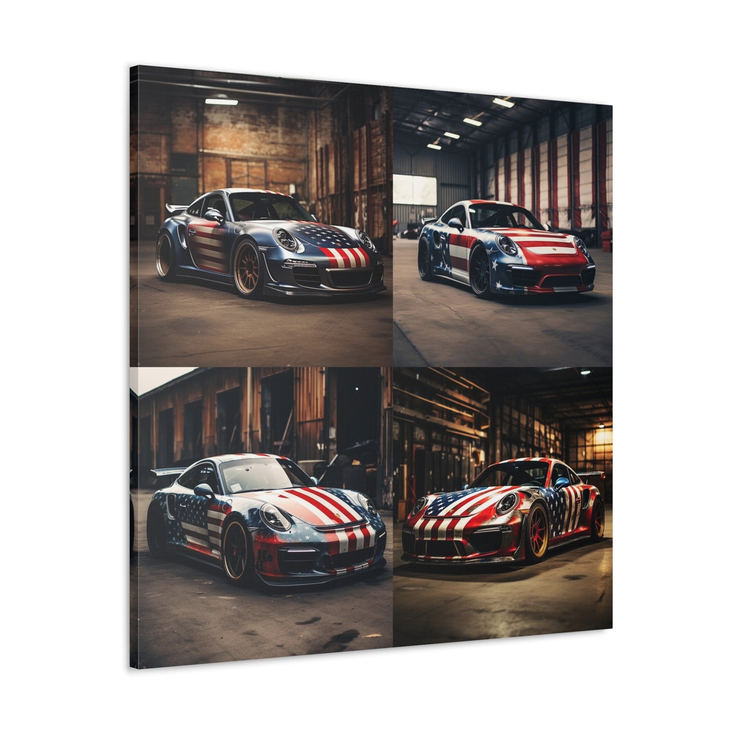 Canvas Gallery Wraps American Flag Porsche 5