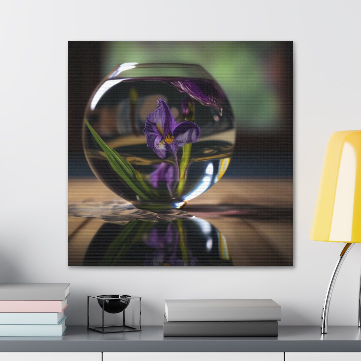 Canvas Gallery Wraps Purple Iris in a vase 1