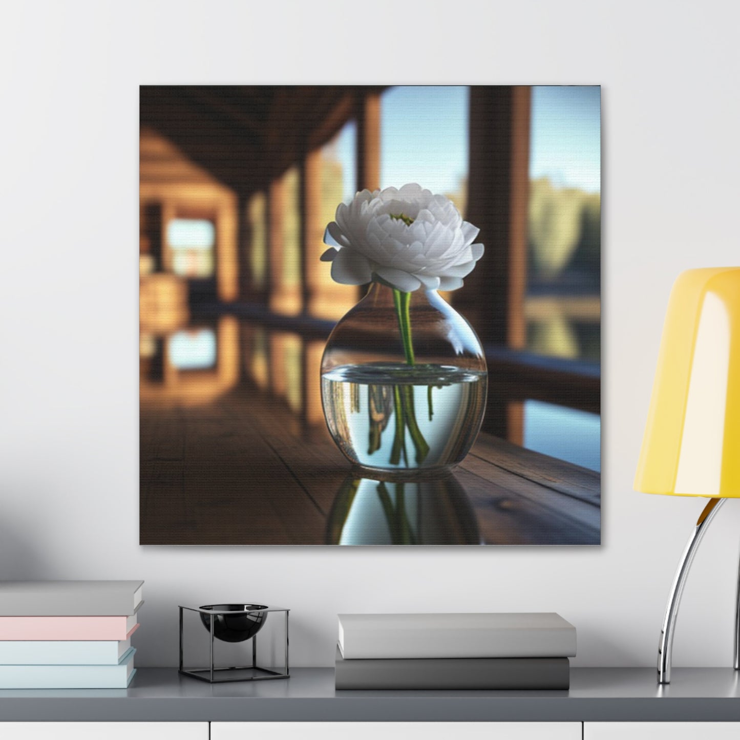 Canvas Gallery Wraps White Peony glass vase 3