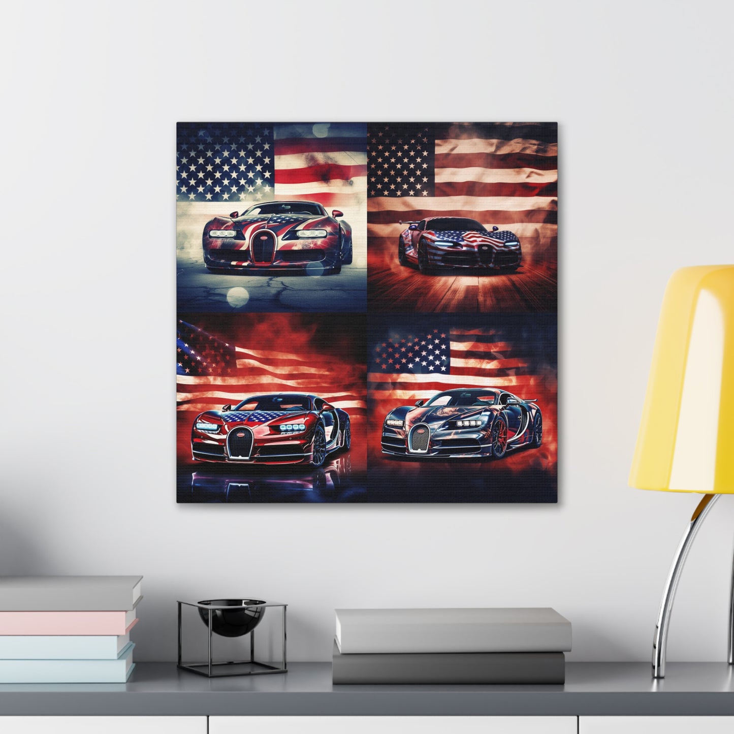 Canvas Gallery Wraps Abstract American Flag Background Bugatti 5