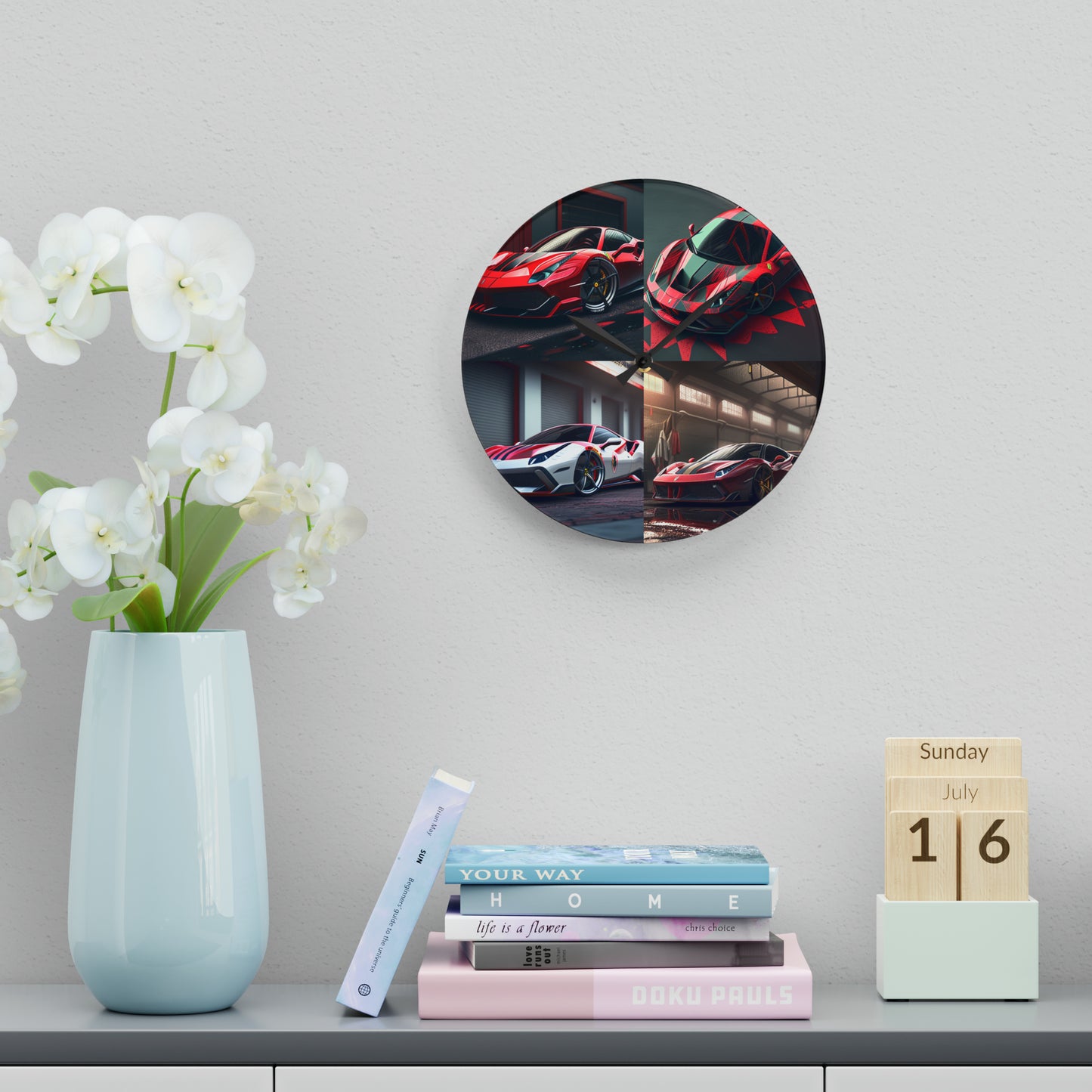 Acrylic Wall Clock Ferrari Hyper 5