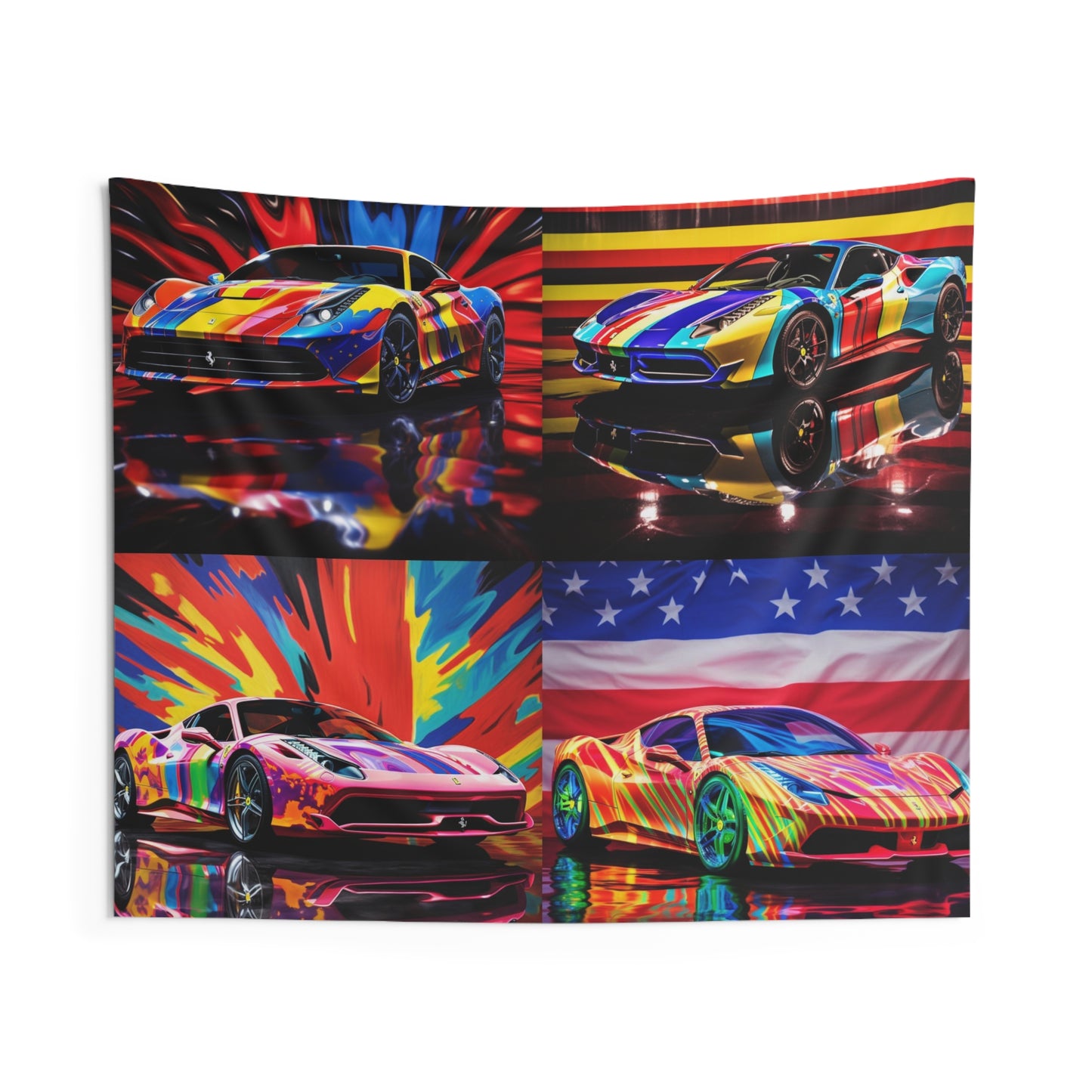 Indoor Wall Tapestries Hyper Colorfull Ferrari 5