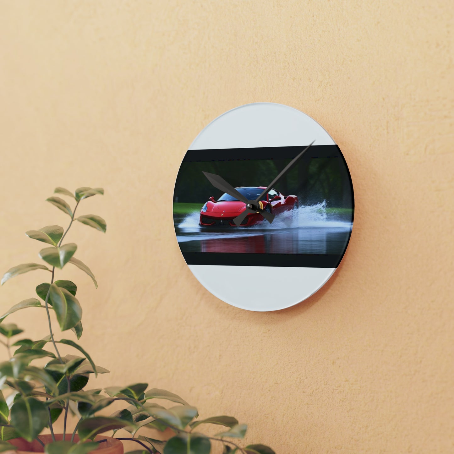 Acrylic Wall Clock Water Ferrari Splash 2