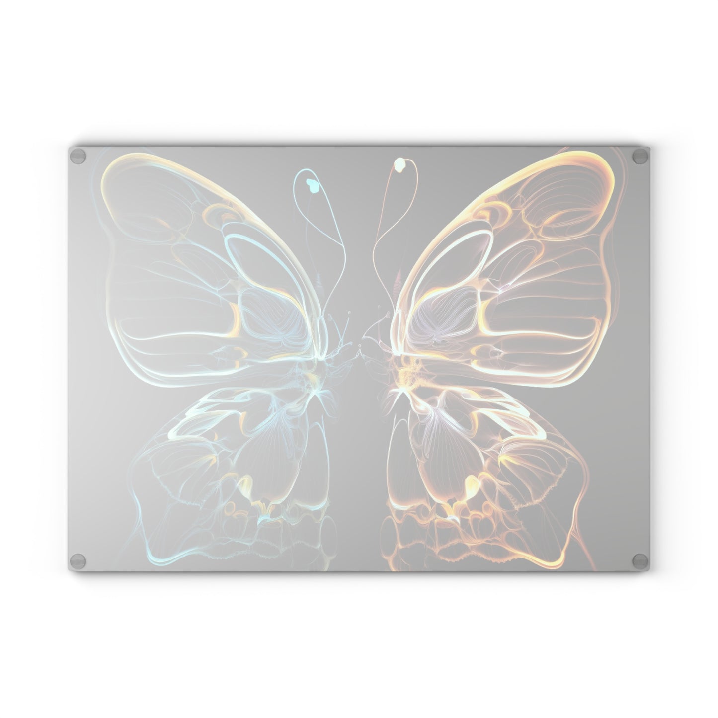 Glass Cutting Board Neon Glo Butterfly 3