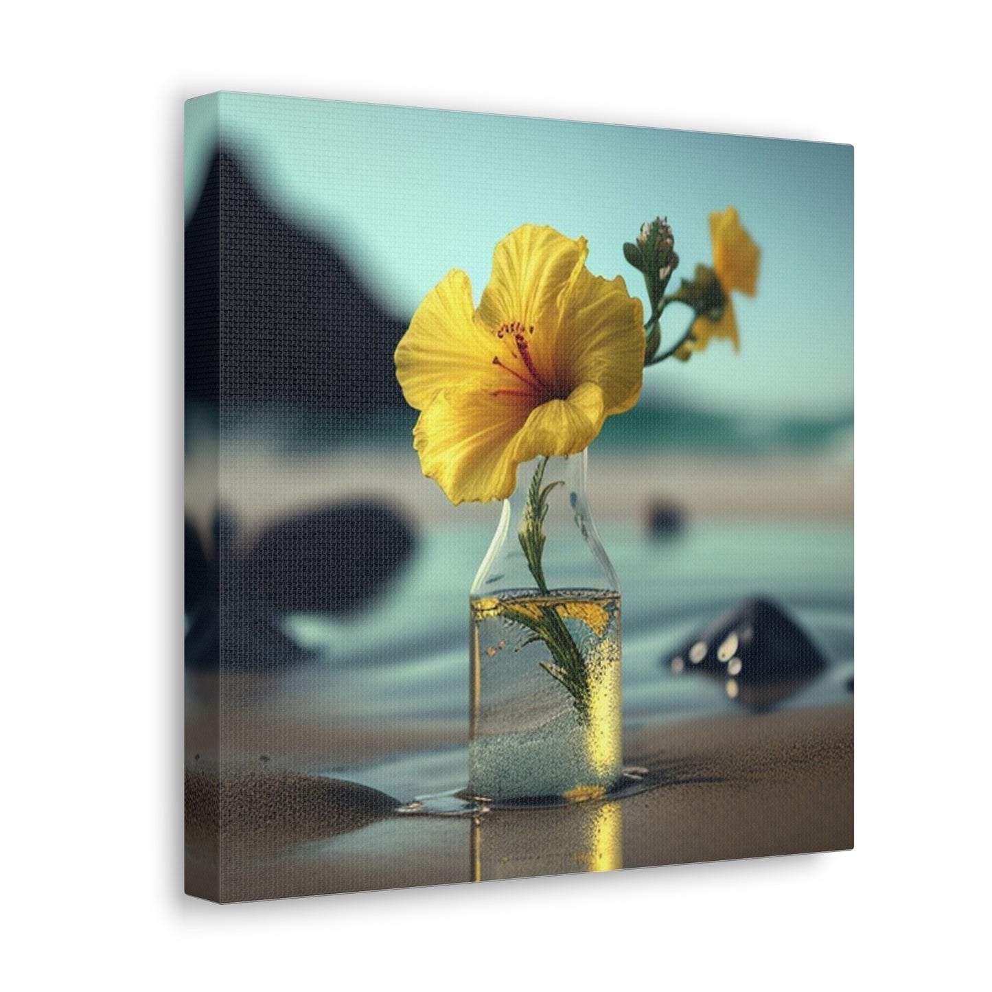 Canvas Gallery Wraps Yellow Hibiscus glass 3