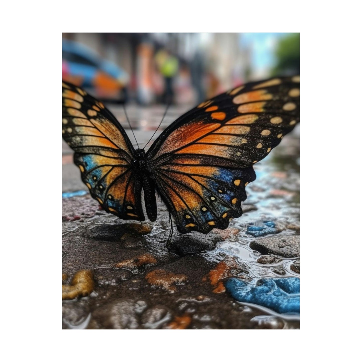 Premium Matte Vertical Posters Water Butterfly Street 4