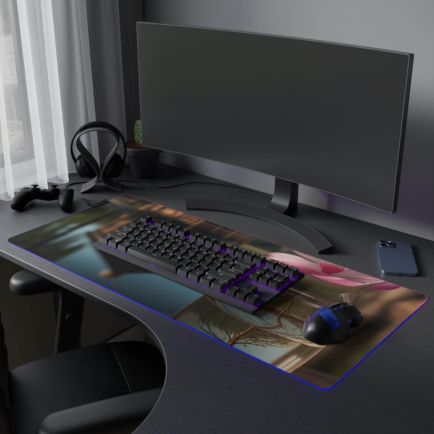 LED Gaming Mouse Pad Magnolia in a Glass vase 1