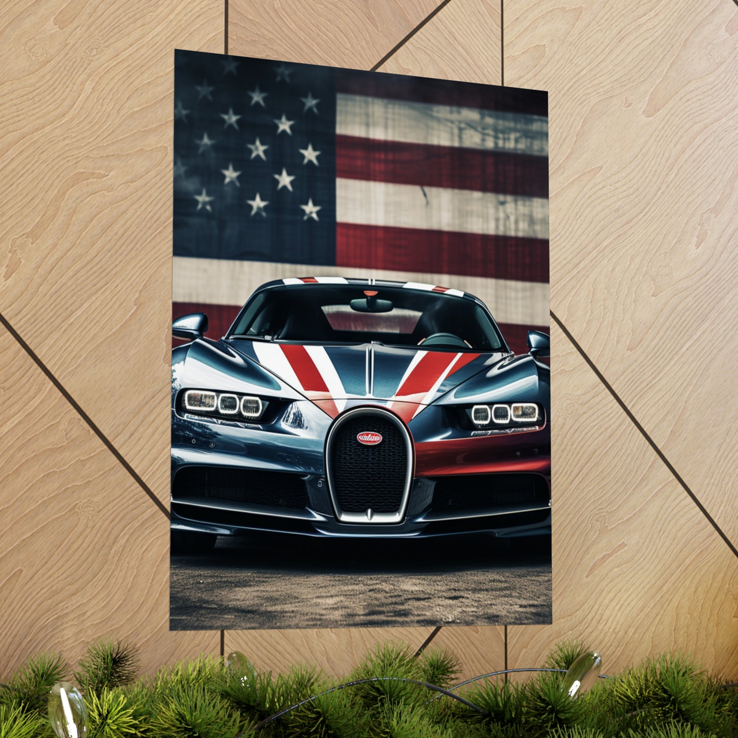 Premium Matte Vertical Posters Bugatti Flag 2