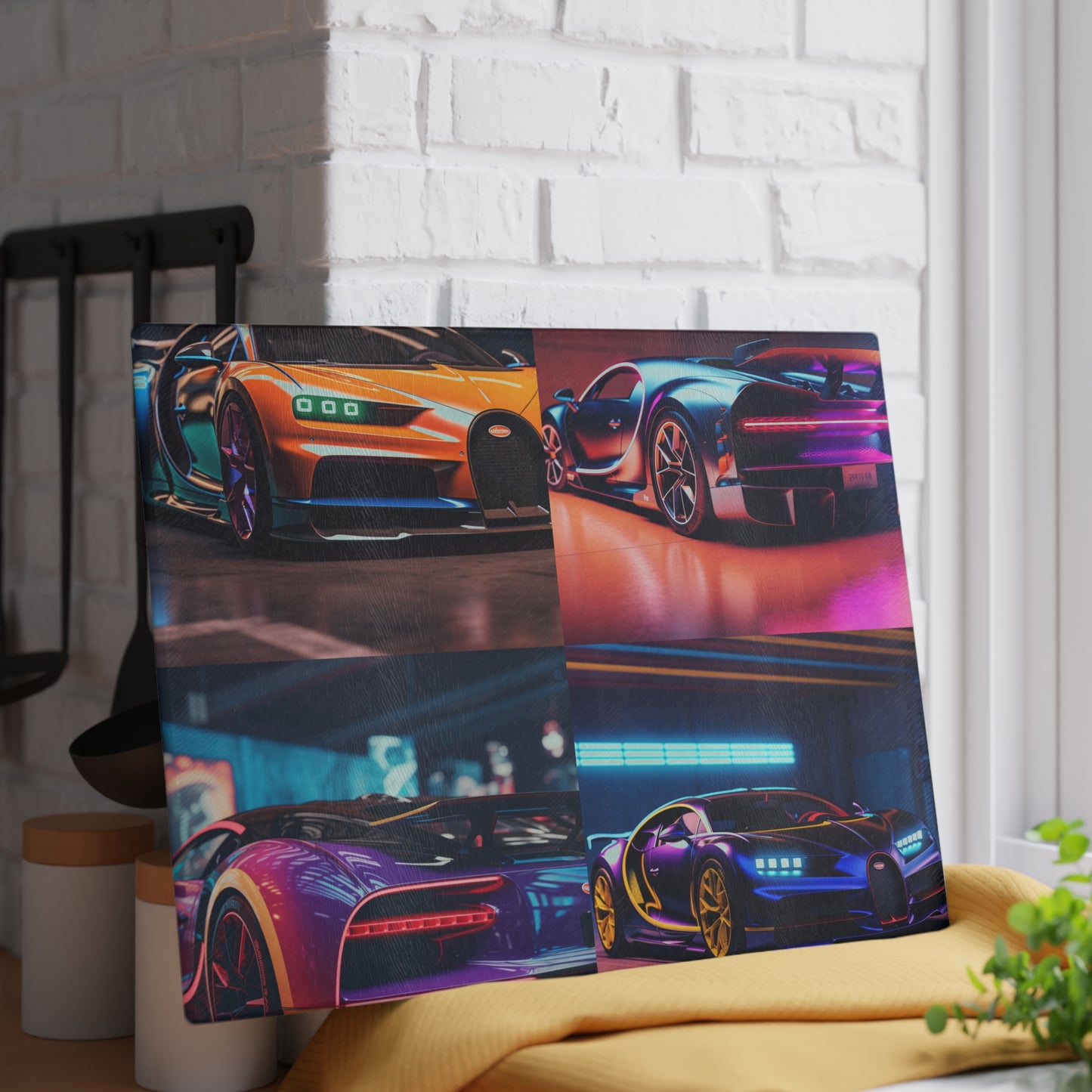 Glass Cutting Board Hyper Bugatti Neon Chiron 5