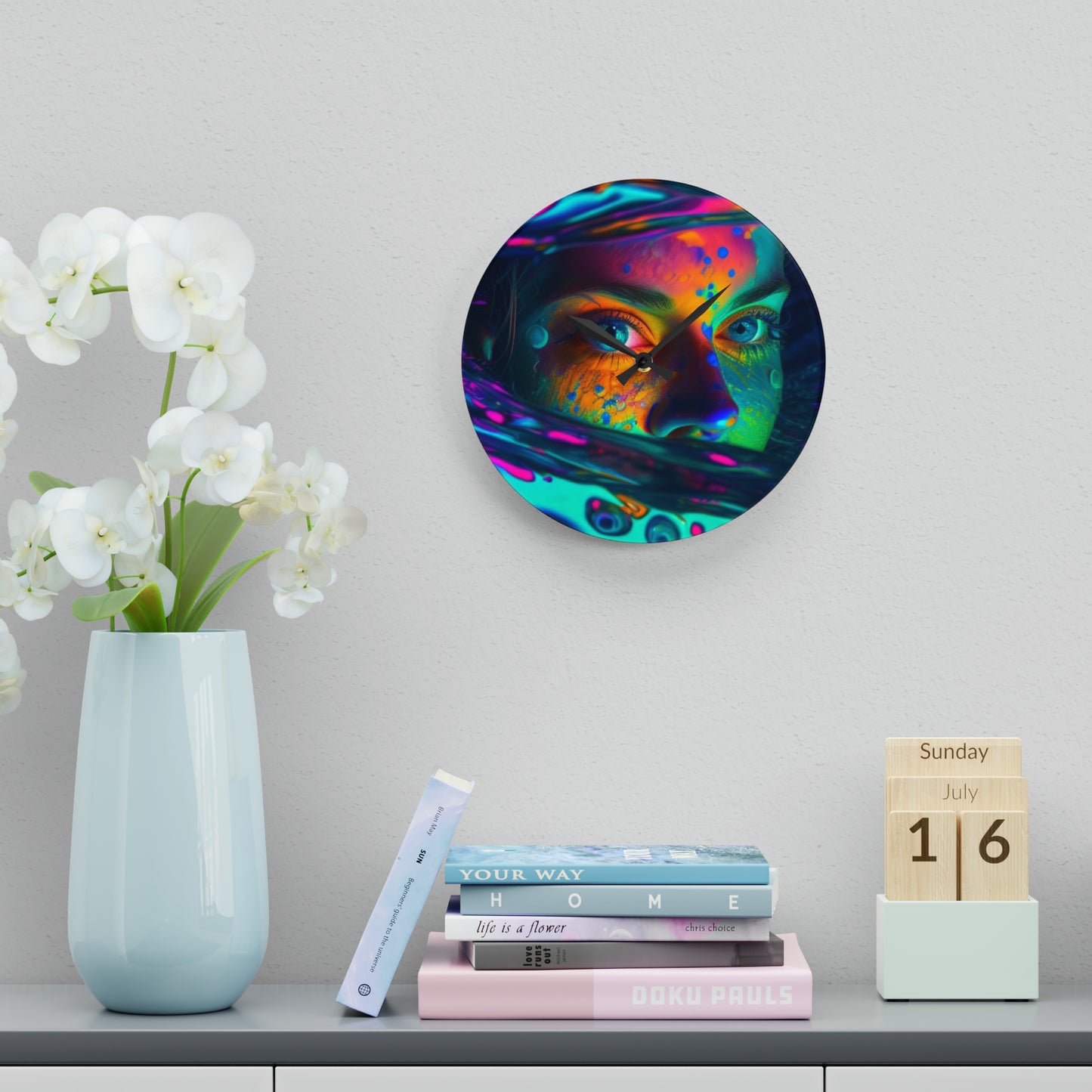 Acrylic Wall Clock Florescent Glow 3