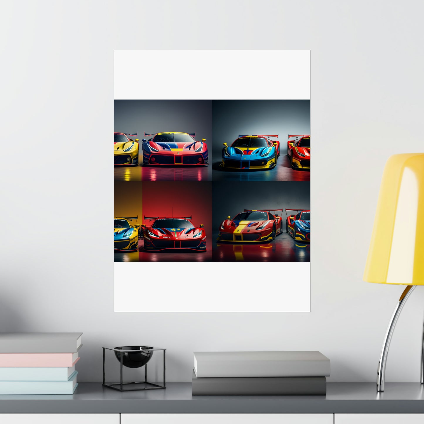 Premium Matte Vertical Posters Ferrari Red Blue 5