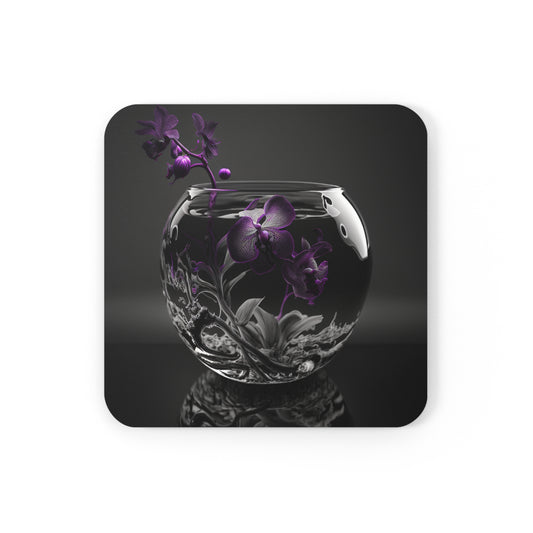 Corkwood Coaster Set Purple Orchid Glass vase 3