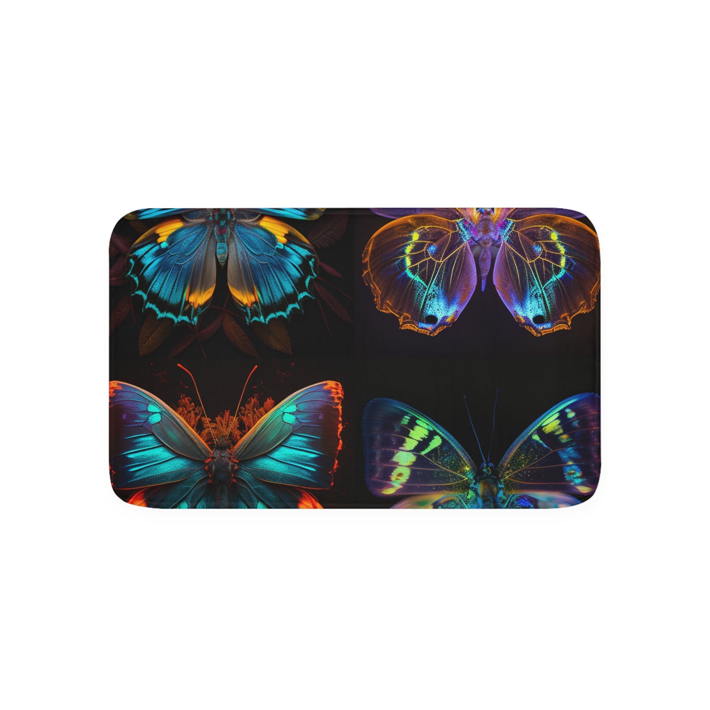 Memory Foam Bath Mat Neon Butterfly Flair 5